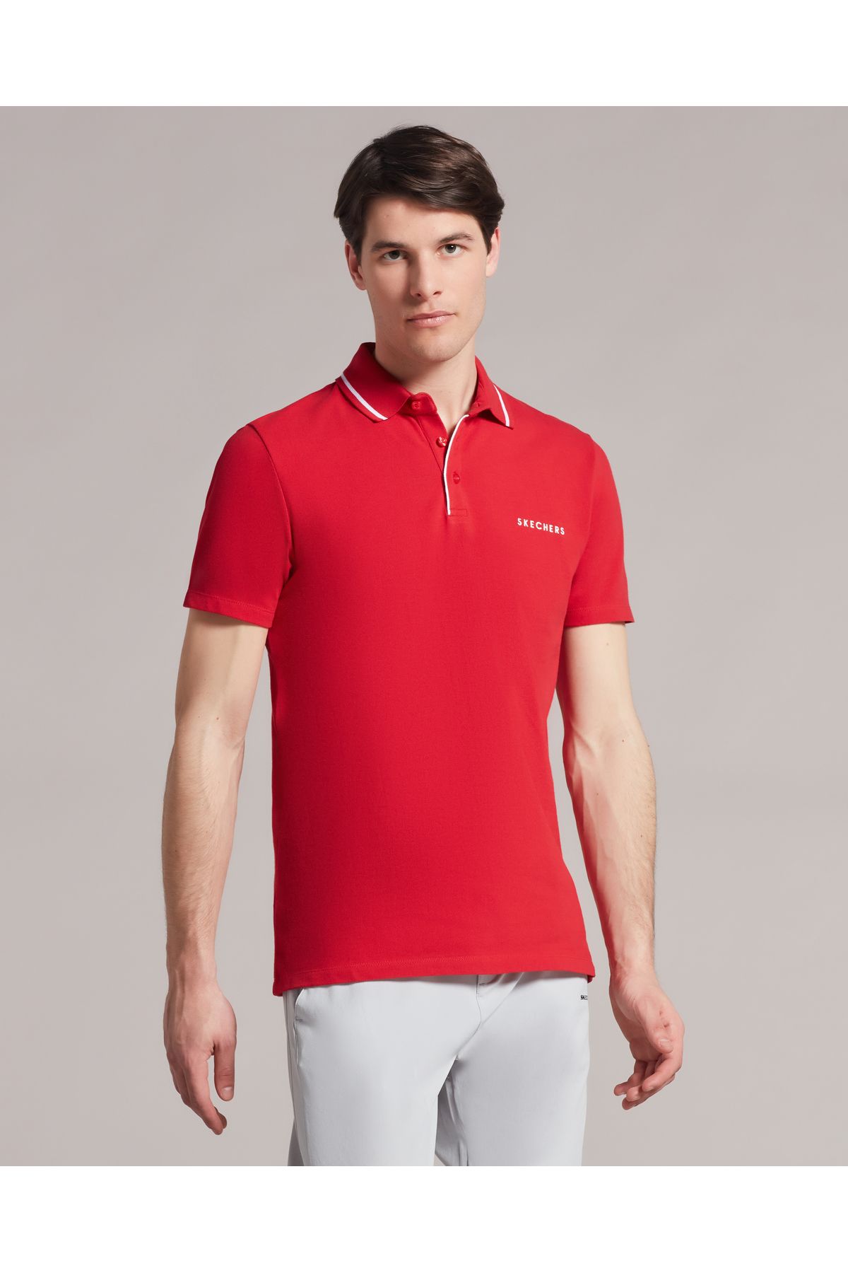 Skechers polo hotsell shirt red