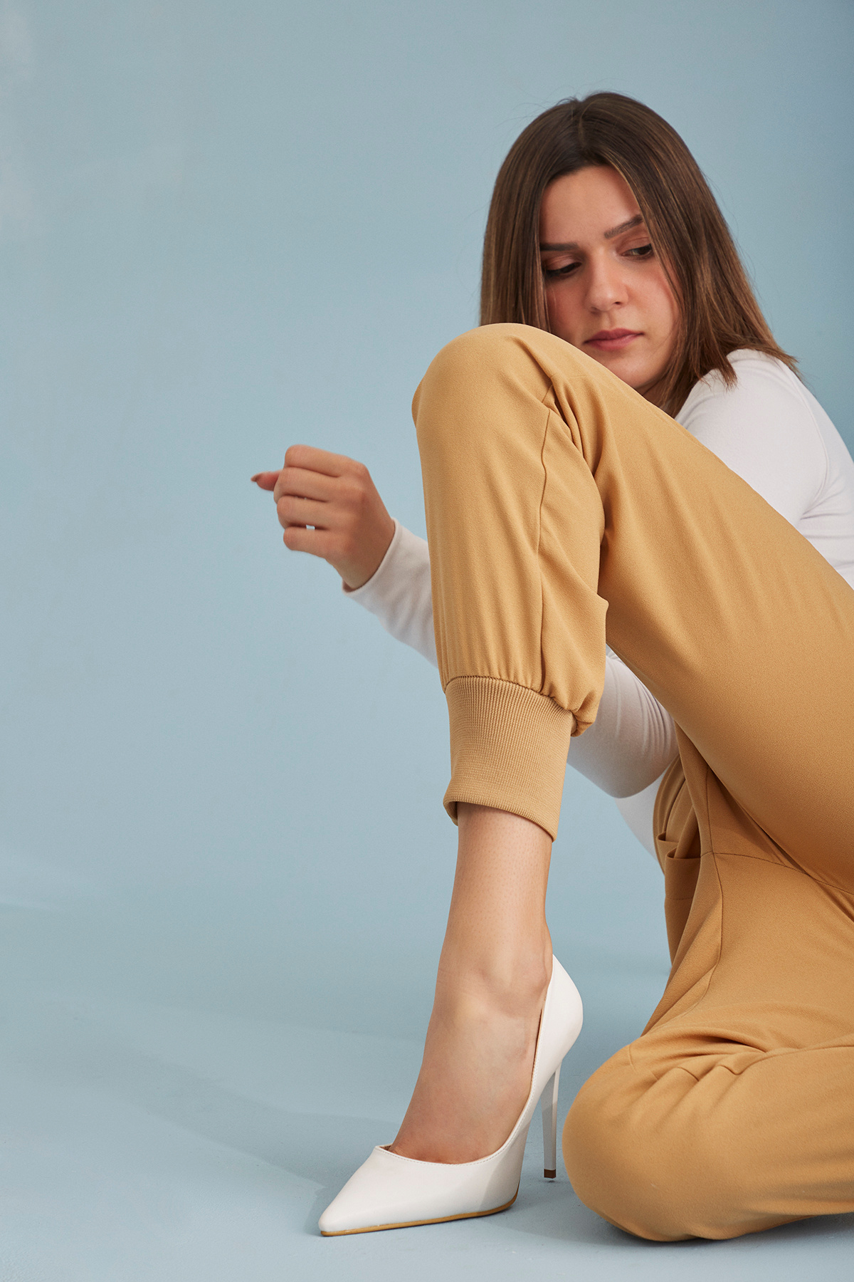 AYAKKABI PRENSİ-Nadja White Matte 10 Cm Stiletto Damă, Tocuri Înalte 4