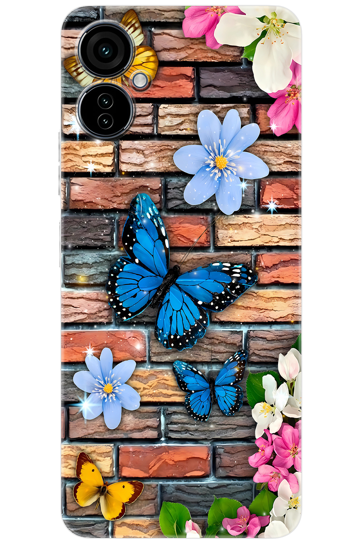 Tecno 19 NEO (CH6i) Compatible Sheath Pattern Printed Silicone Butterfly NGO:672 CP-L7y8agd