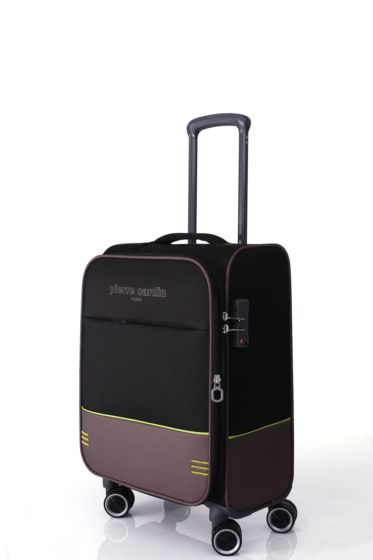 8200 سایز کوچک بسیار سبک چمدان پارچه ای چرخدار مشکی Pierre Cardin