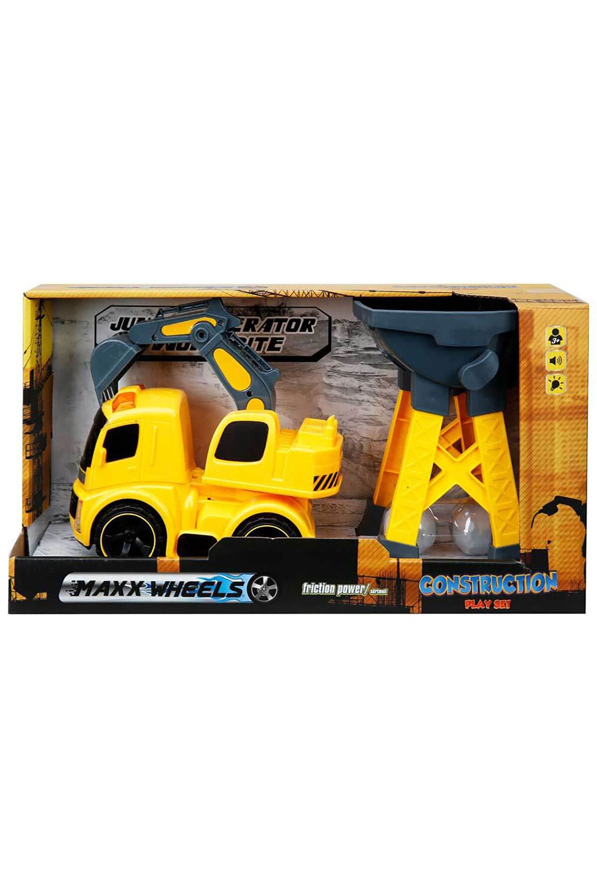 Игровой набор для строительства крана Sunman Maxx Wheels со звуком и светло-желтым S3914199523N1