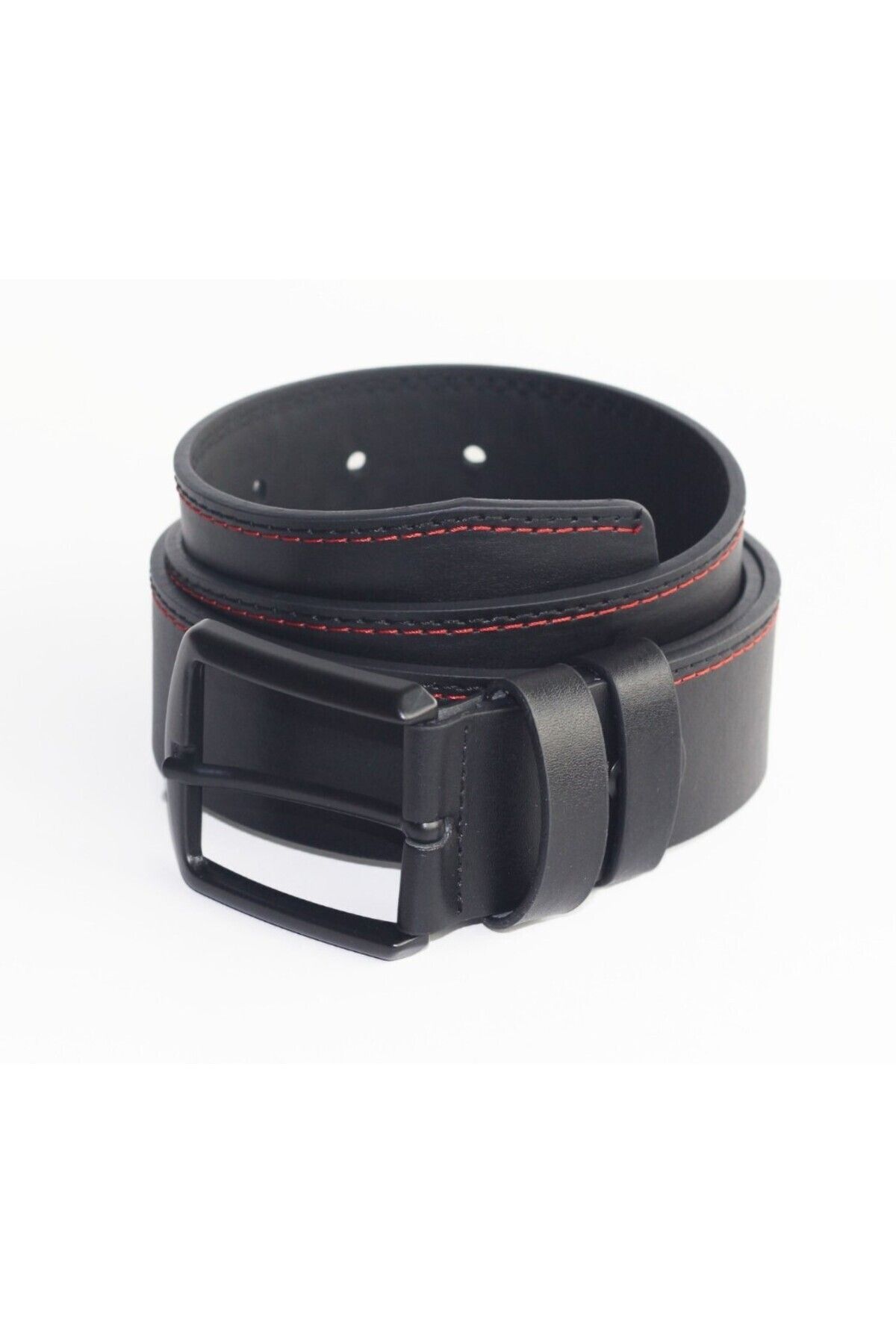 Arkem-Curea Sport Barbati 4 Cm Cusaturi Rosii, Curea din Piele Pu, Pentru Blugi Si Pantaloni Canvas, Curea 7