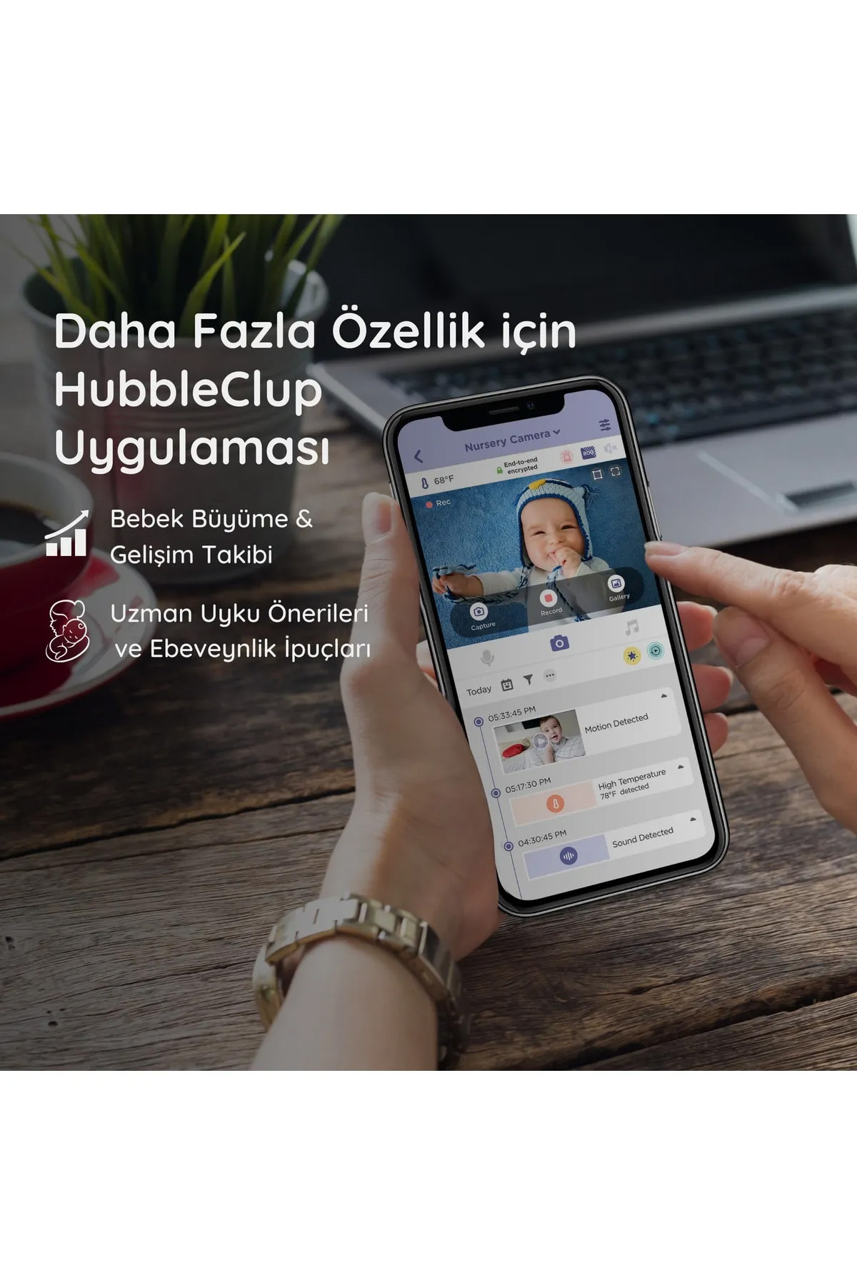 Genel Markalar Nursery Pal Deluxe 5” Hd Wi-fi Dokunmatik Ekran Portatif Dijital Bebek Kamerasıs fotoğrafı 7 (önizleme)