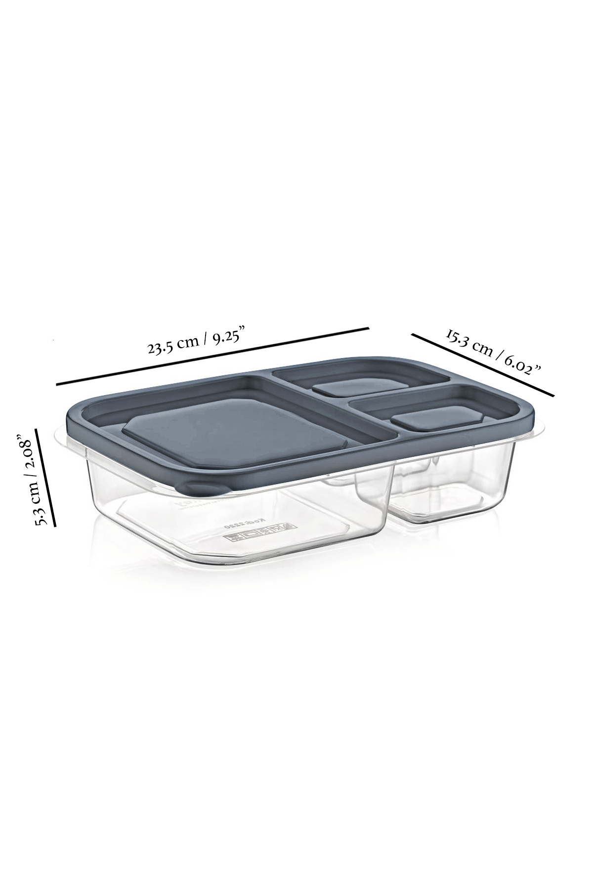 Meleni Home-Set of 3 Compartment Deep Freezer Organizer with Lid - Rectangular Refrigerator Storage box 6