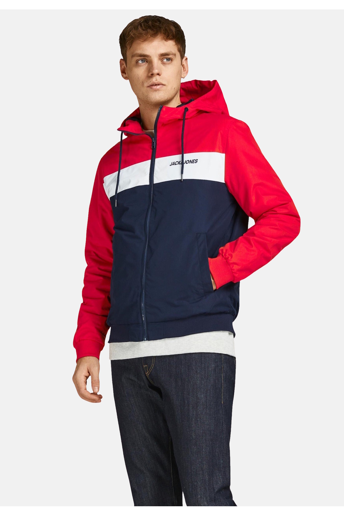 کت جک اند جونز مردانه پلی استر قرمز  بلوک رنگی Regular/رگولار    بامبر کژوال/روزمره | Jack & Jones P-zal-antjed-2022-146 CN - تصویر 5