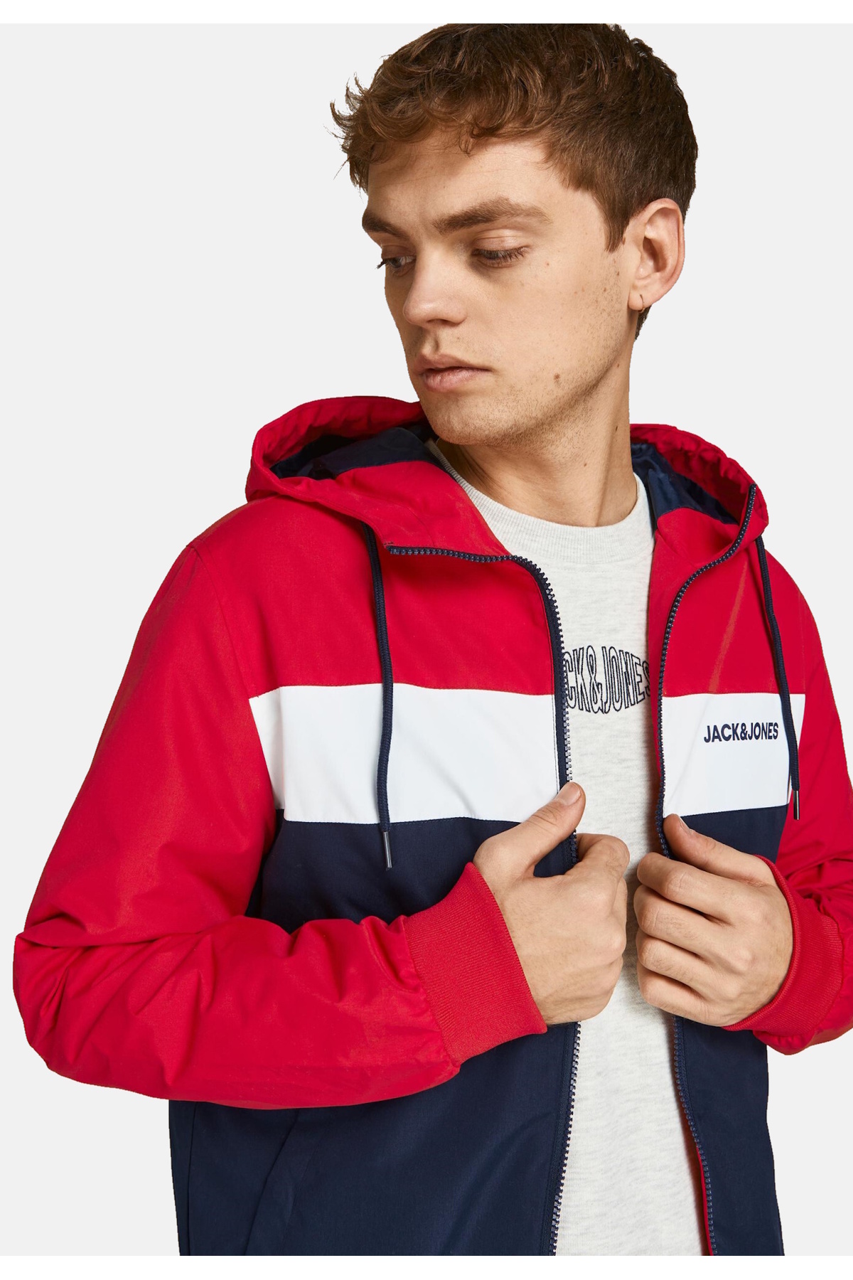 کت جک اند جونز مردانه پلی استر قرمز  بلوک رنگی Regular/رگولار    بامبر کژوال/روزمره | Jack & Jones P-zal-antjed-2022-146 CN - تصویر 6