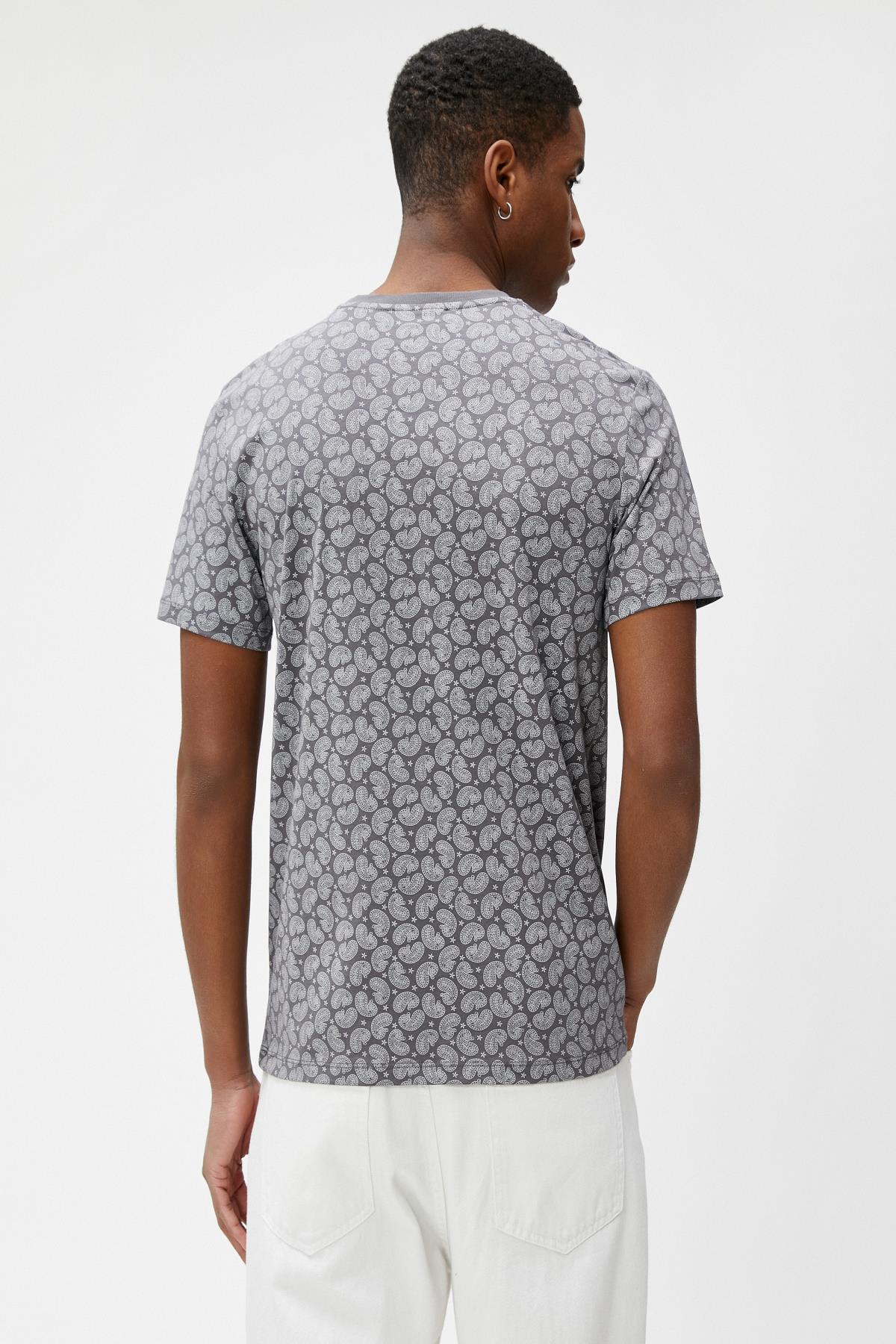 تیشرت مردانه خاکستری کوتون | 3SAM10701HK اورجینال - تصویر 4