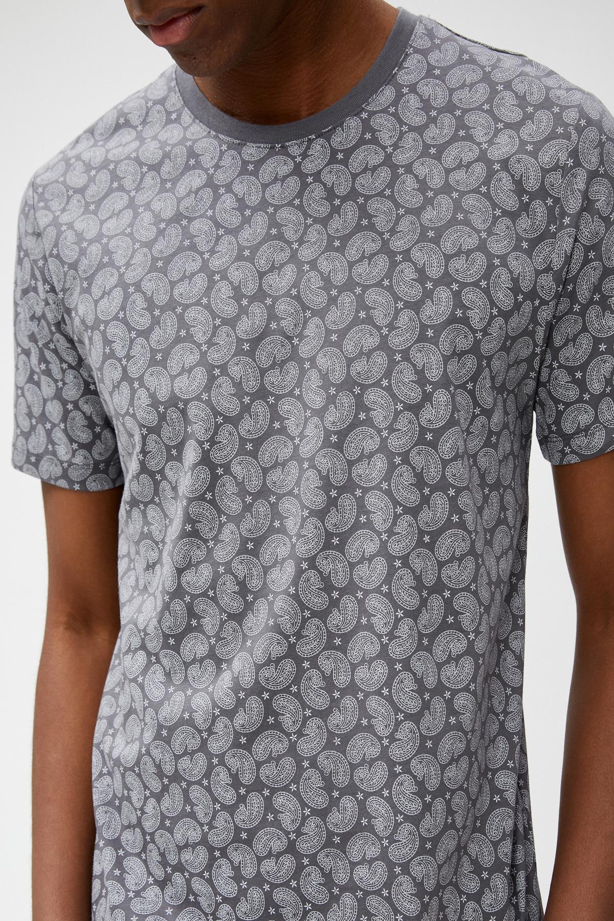 تیشرت مردانه خاکستری کوتون | 3SAM10701HK اورجینال - تصویر 5