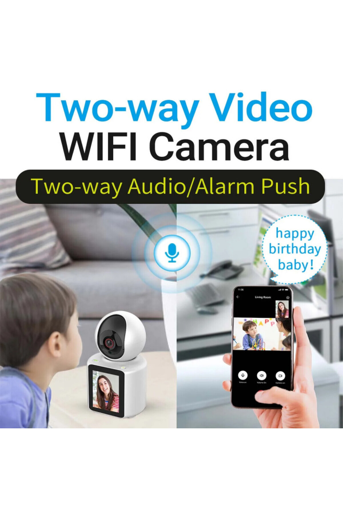 yoosee YS-15 Pon Monitörlü 5mp Ultra HD 4K  Gece görüşlü iki yönlü sesli ve görüntülü Bebek Kamerası fotoğrafı 2 (önizleme)