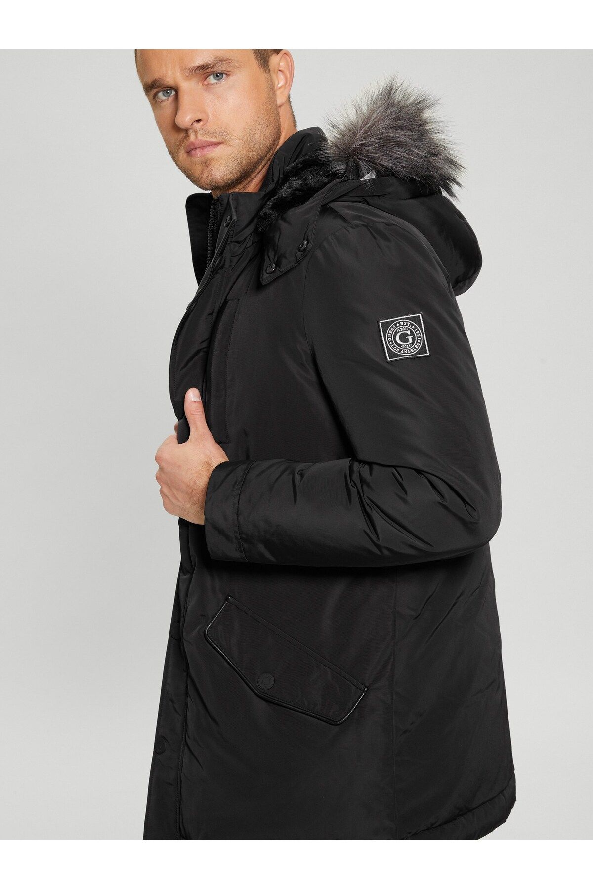 Guess black hot sale parka