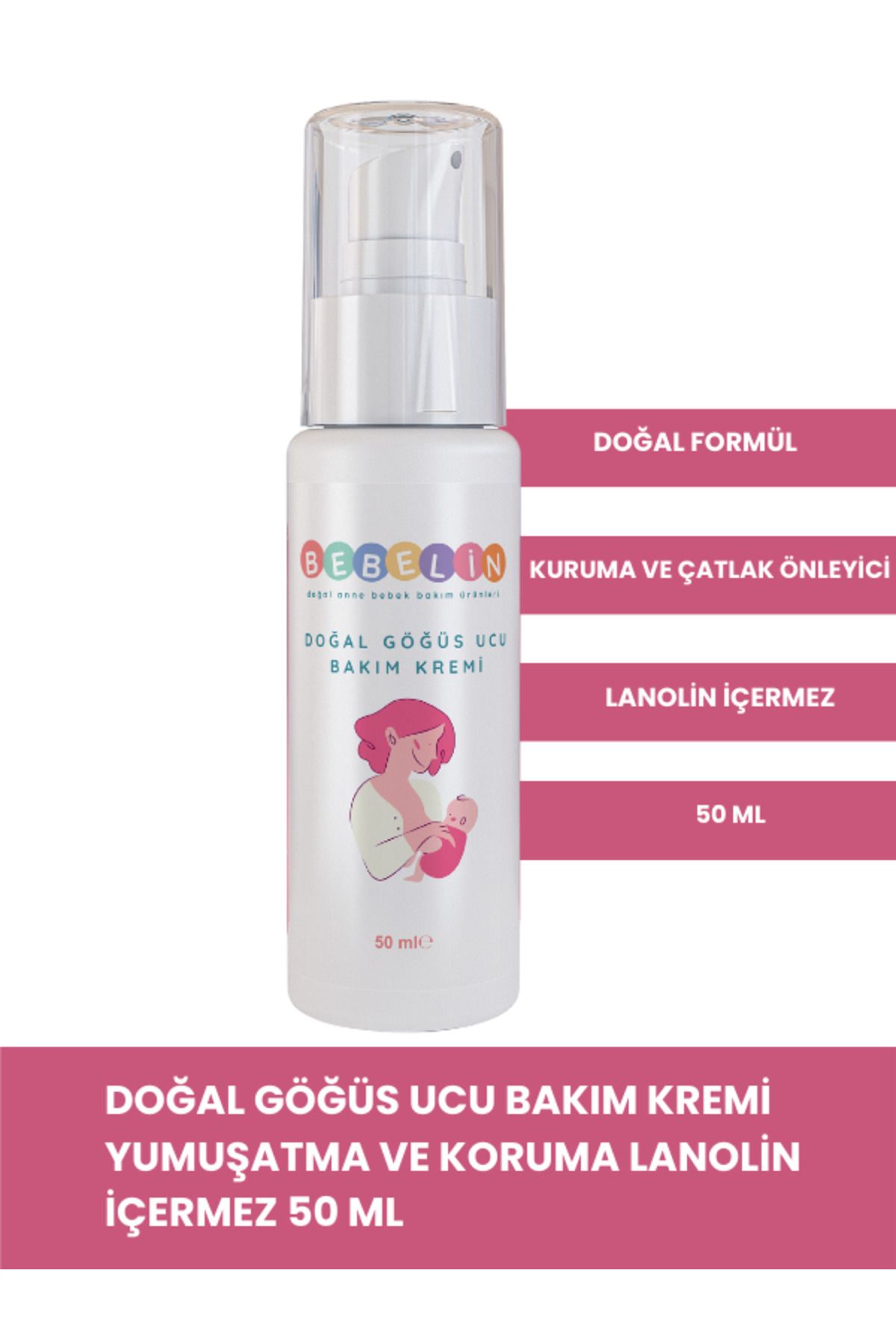 Doğal Göğüs Ucu Bakım Kremi 50 Ml. Yumuşatma,koruma Ve Çatlak Önleyici Bakım Kremi