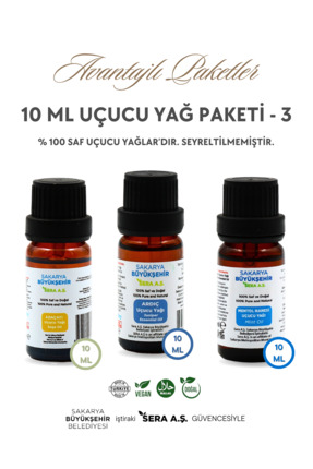 SBB SERA 10ml Uçucu Yağ Paketi -3 - % 100 Doğal Helal Vegan Sertifikalı