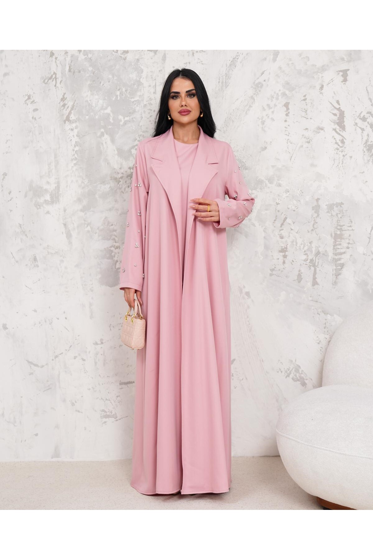 MAY MARA Women's Stone Embroidered 2-Piece Dress Suit with Lampshade