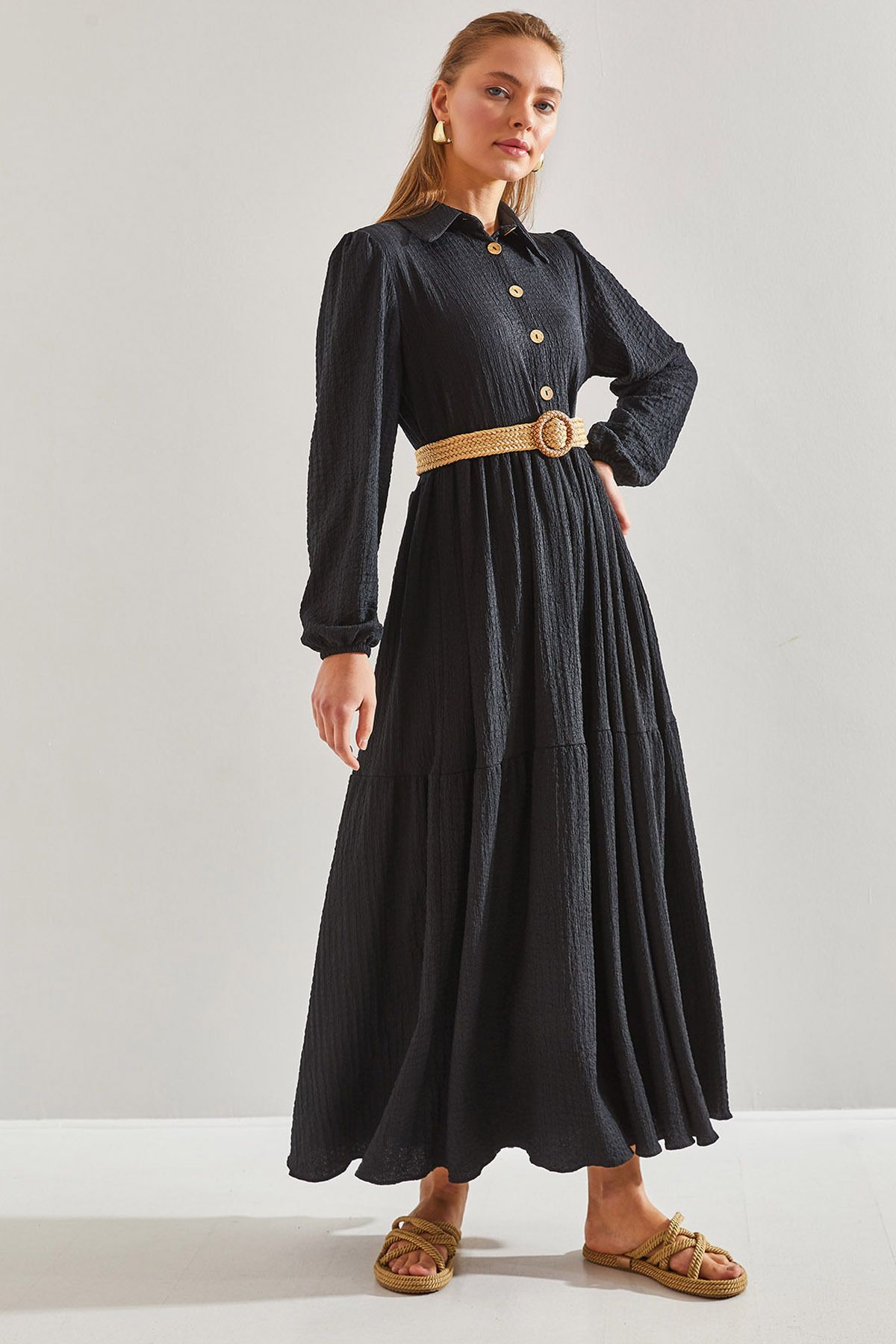 لباس حجاب بافتنی کمربند زنانه 60151015 Bianco Lucci Modest