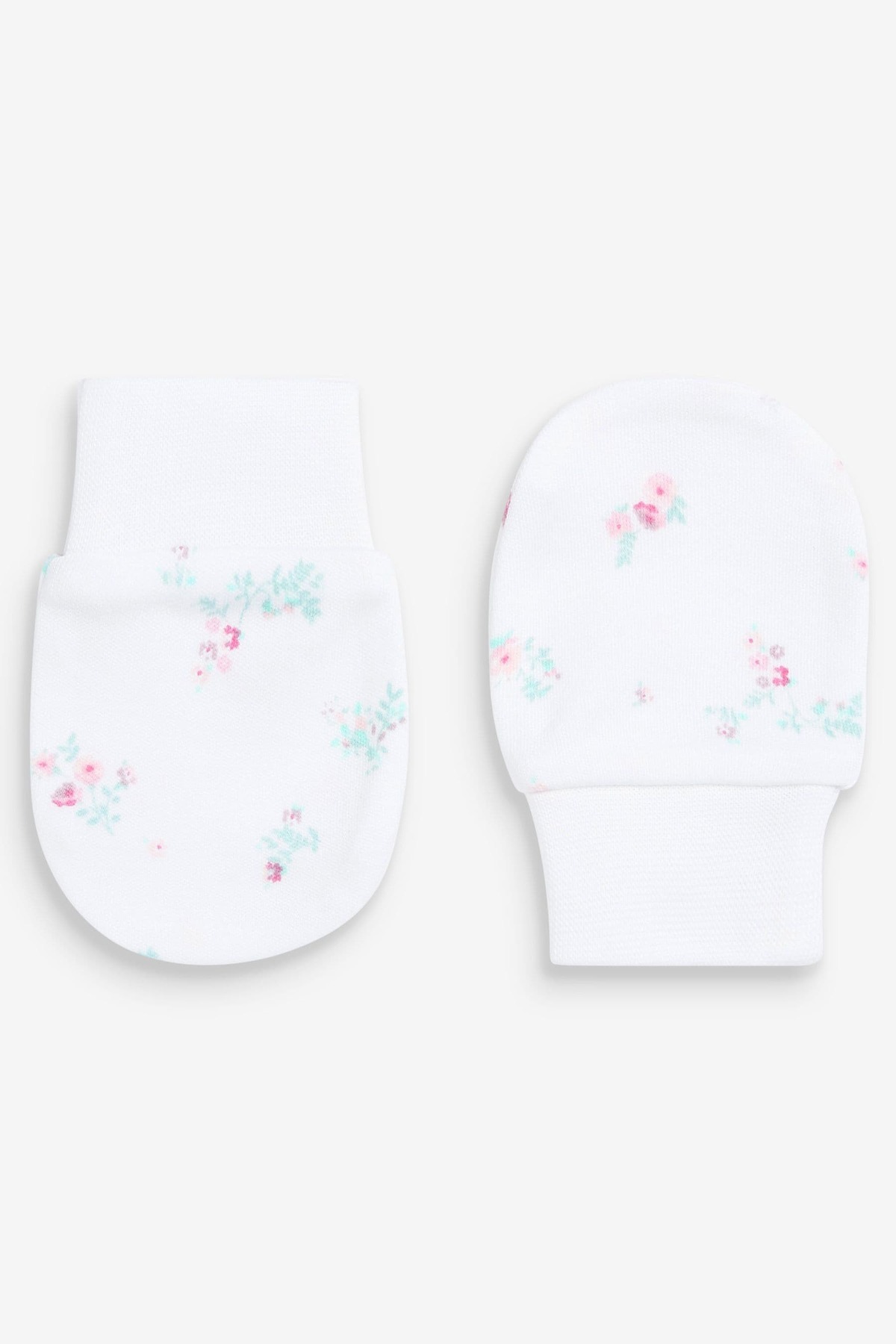 Next Baby %100 Organik Pamuklu Tavşan Desenli  3’lü Yenidoğan Eldiven ALY00509 fotoğrafı 3 (önizleme)