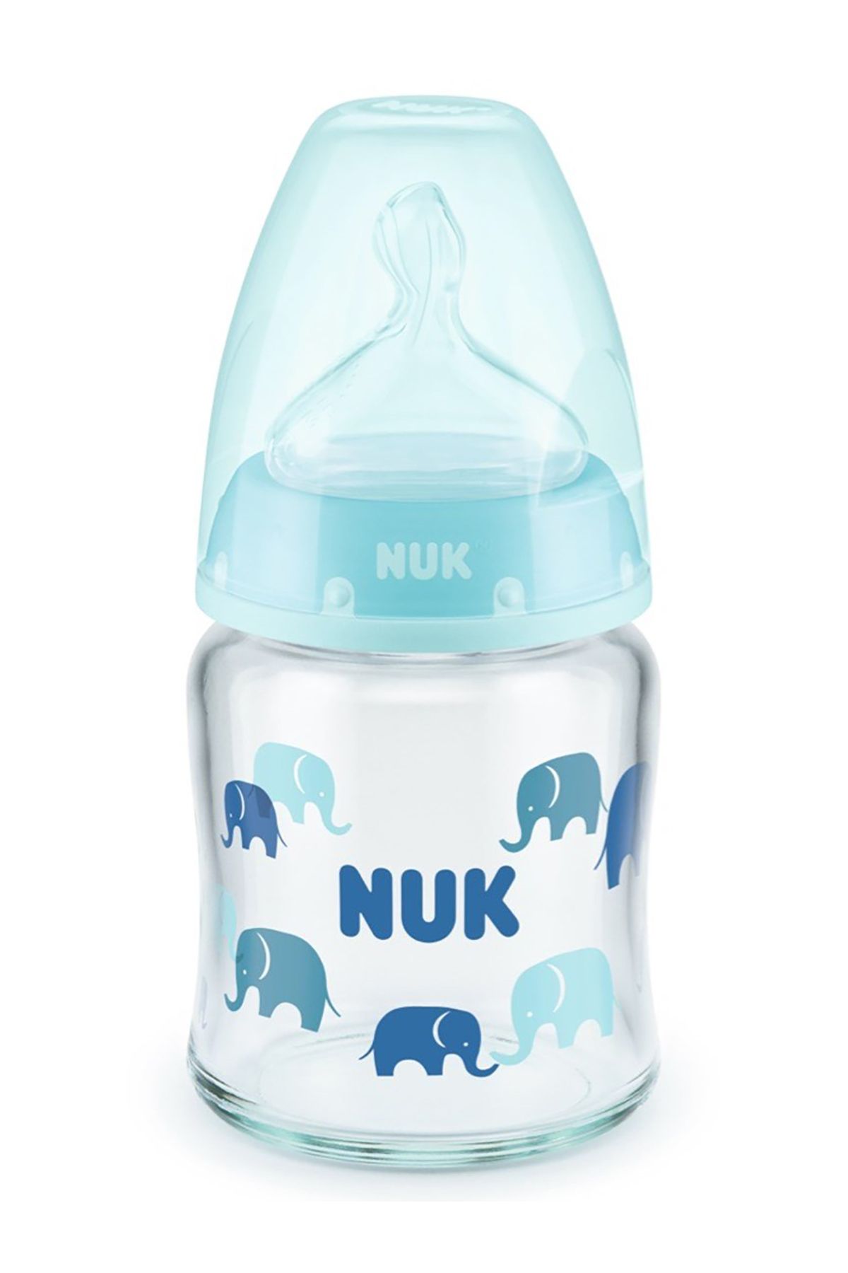 Стеклянная детская бутылочка Nuk First Choice Plus 120 мл с индикатором температуры, зеленая TYCJLXUIYN170814028152457