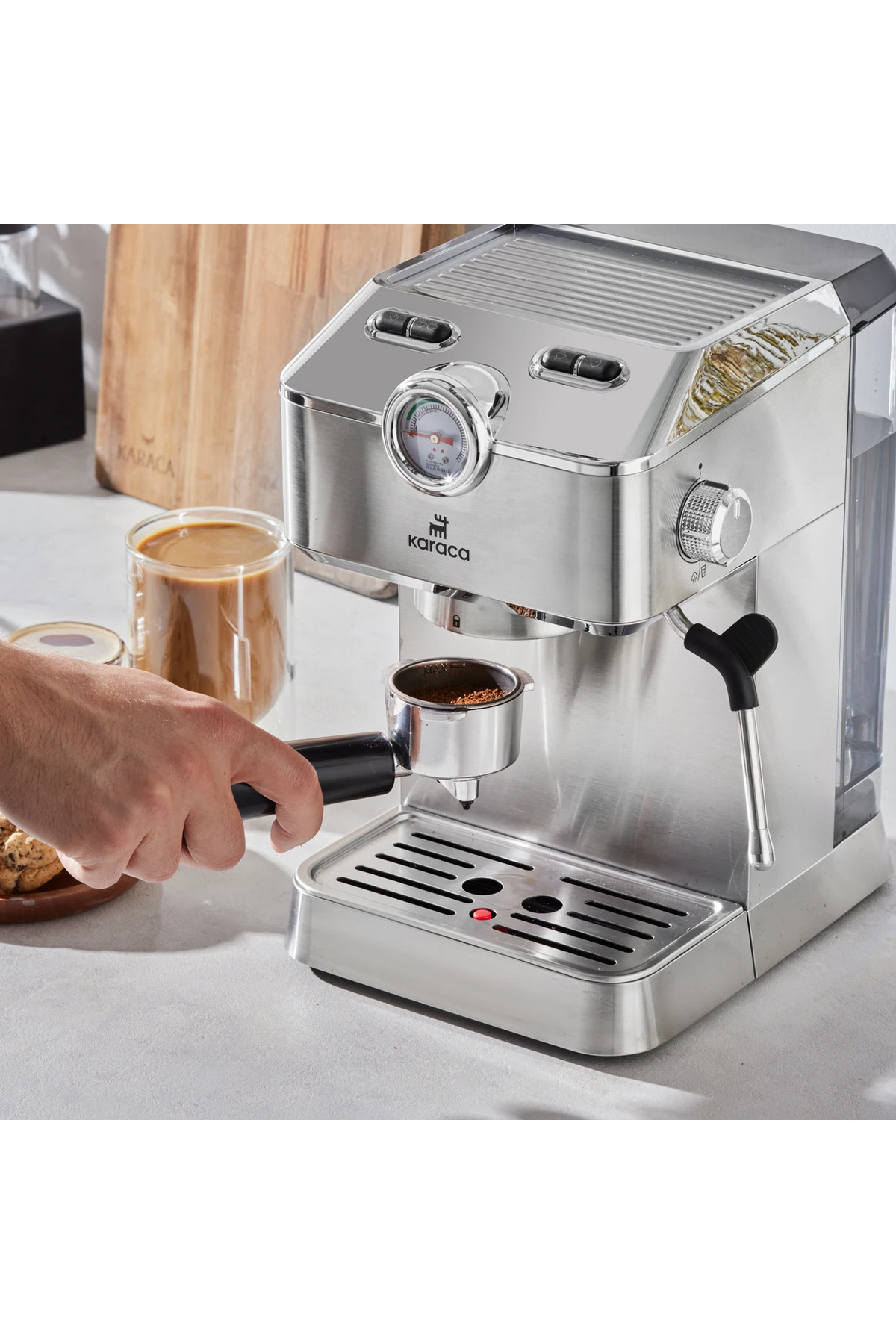 Coffee Art Süt Köpürtücülü 20Bar Basınçlı Premium Espresso, Latte, Cappuccino, Americano Makinesi 5
