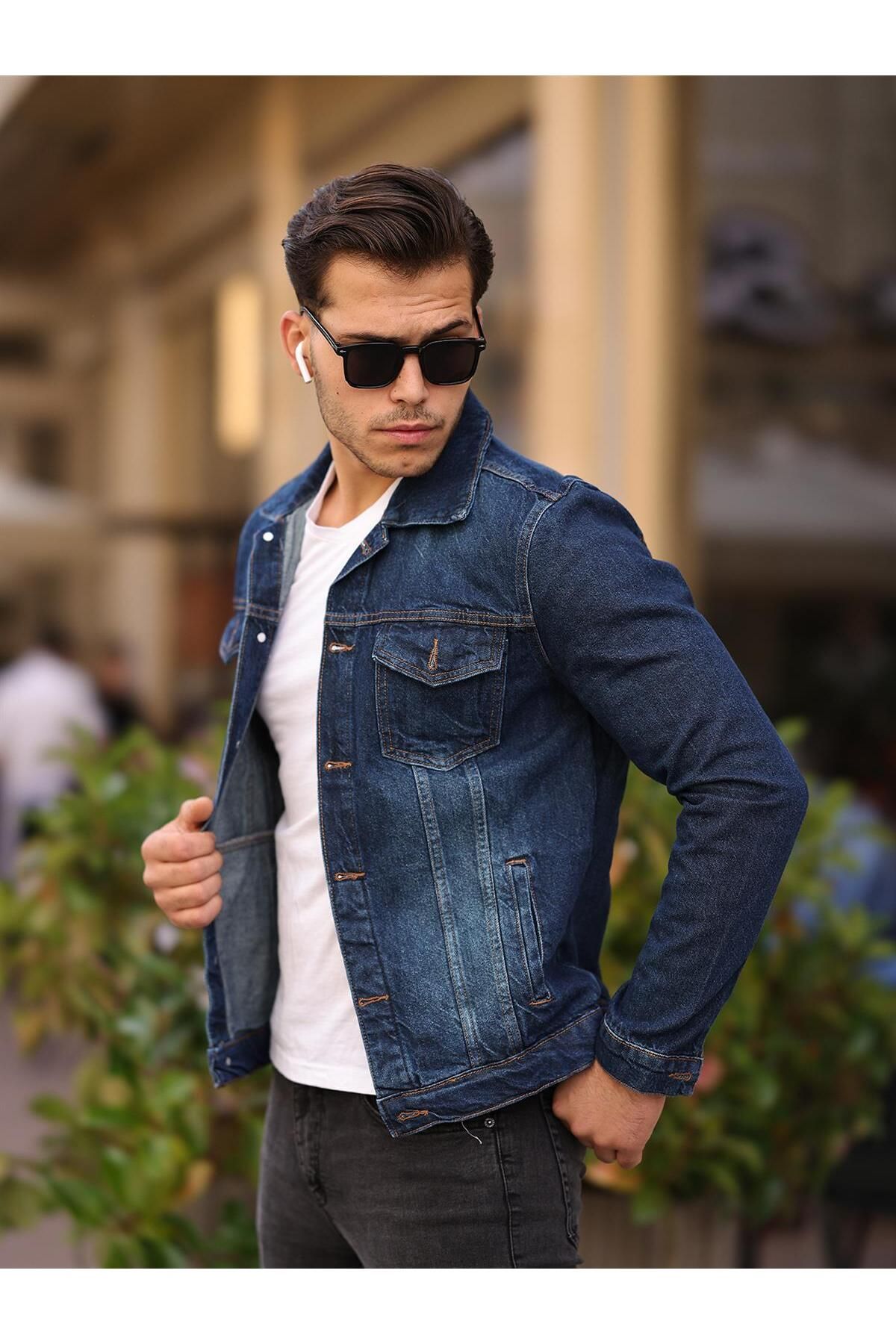 Deep blue 2025 denim jacket