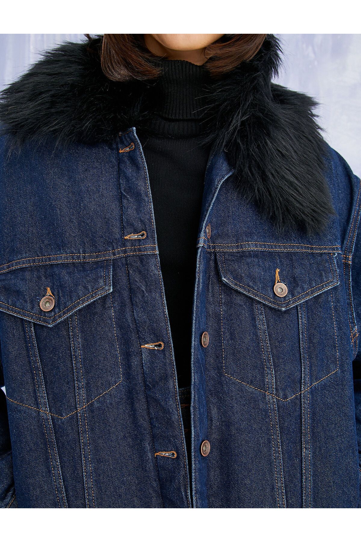 FRAME, Faux Fur-Lined Denim Jacket