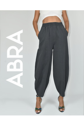 iplik natural boheme Antrasit Keten Şalvar Pantolon