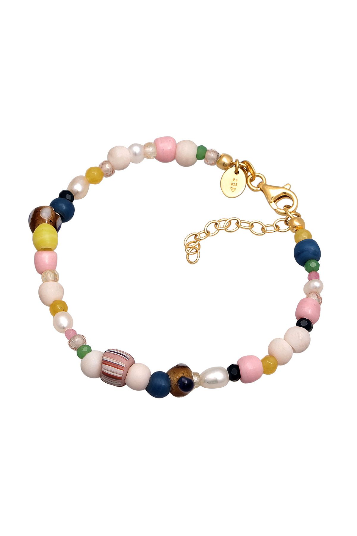 ELLI-Sommermix Bunt-Armband aus 925er Silber – Perlen und Edelsteine 2