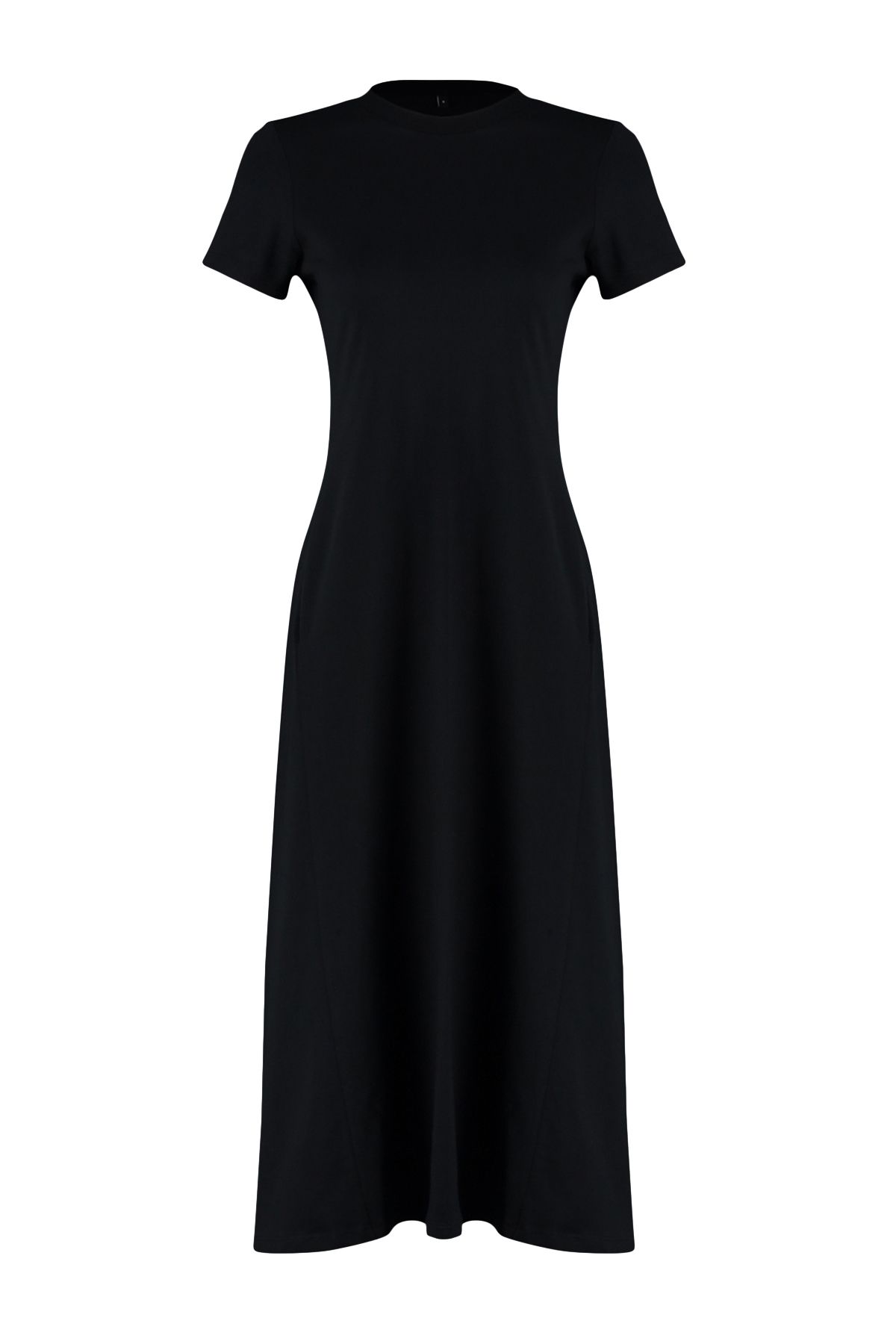 Trendyol Collection-Schwarzes Premium-Strick-Midikleid in A-Linie mit Rundhalsausschnitt und Taschen TWOSS24EL00169 7
