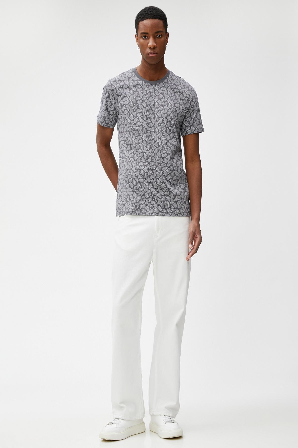 تیشرت مردانه خاکستری کوتون | 3SAM10701HK اورجینال - تصویر 2