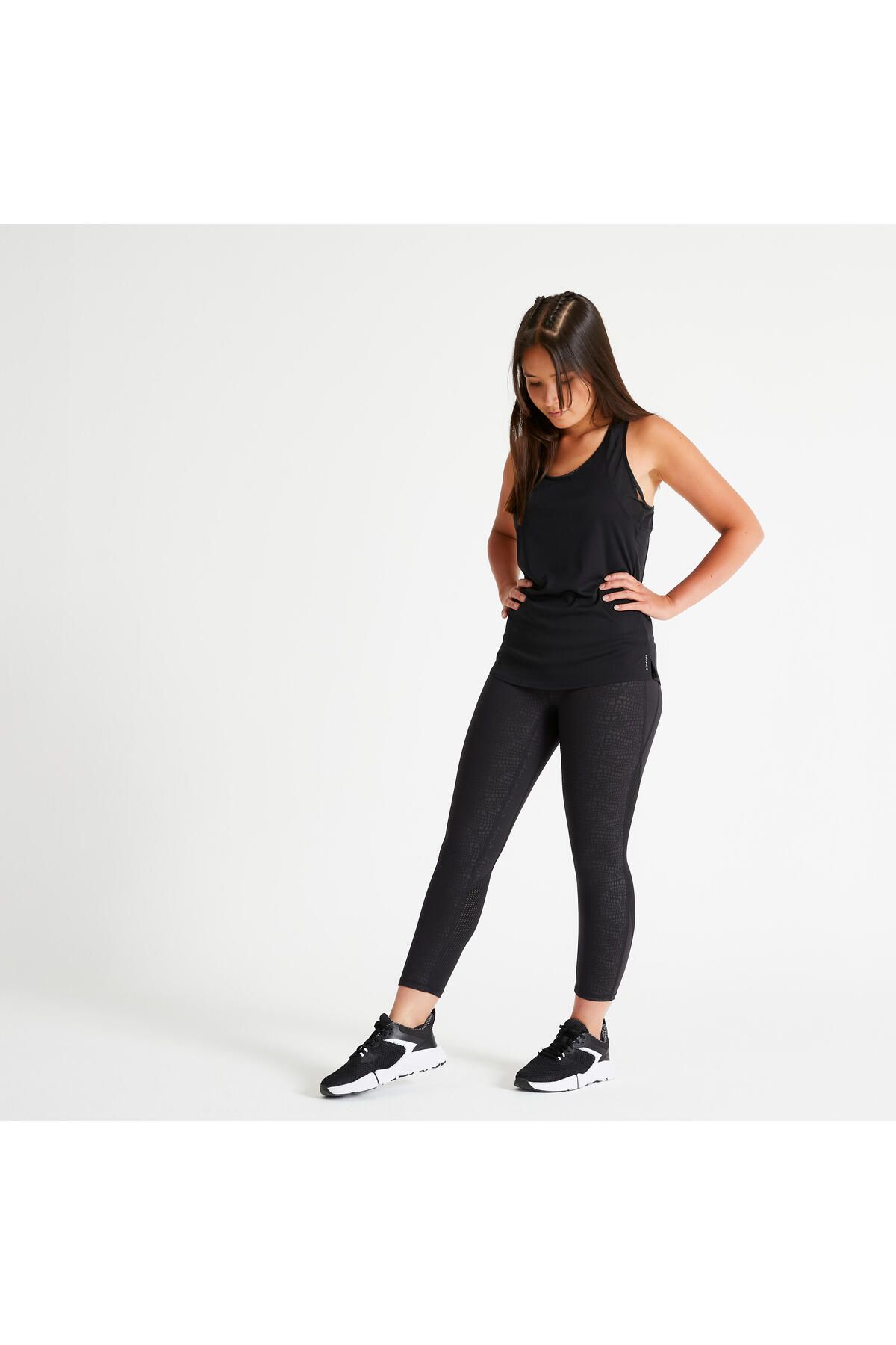 Decathlon DOMYOS - kadın siyah spor tayt fit+ 500 regular fitness hafif  antrenman pilates Fiyatı, Yorumları - Trendyol