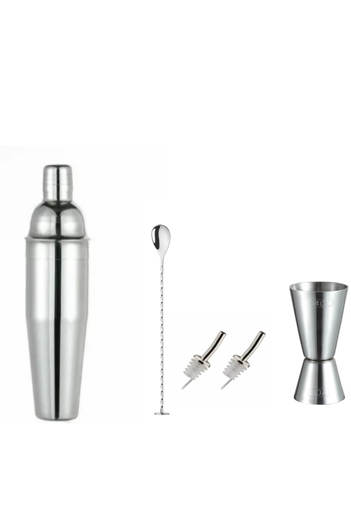 GeldHaus Kokteyl Bar Seti700 ml Shaker20 Cm Bar Kaşığı2/4 Jigger
