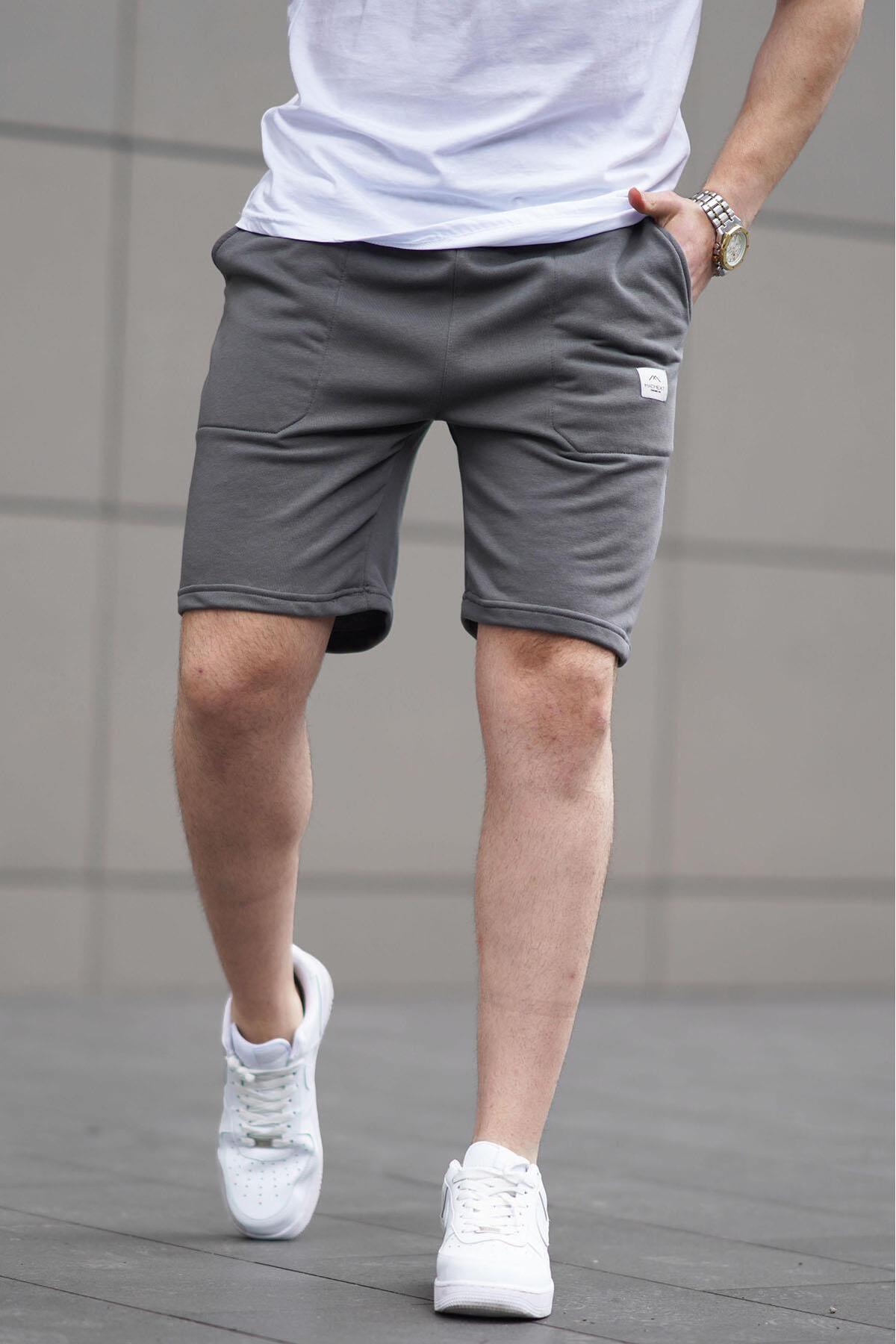 شورت ساده مردانه خاکستری رنگ شده