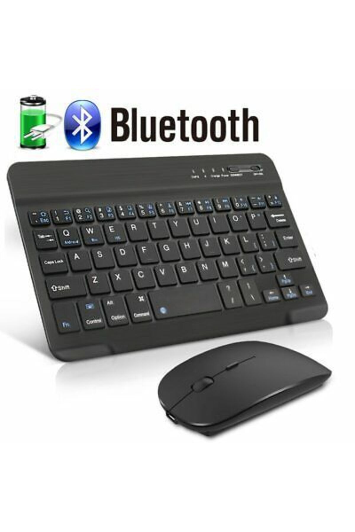 DUHALINE LENOVO Tab P12 TB370FU 12.7" Tablet İçin Uyumlu Slim Şarjlı Türkçe Bluetooth Klavye ve Mouse Seti