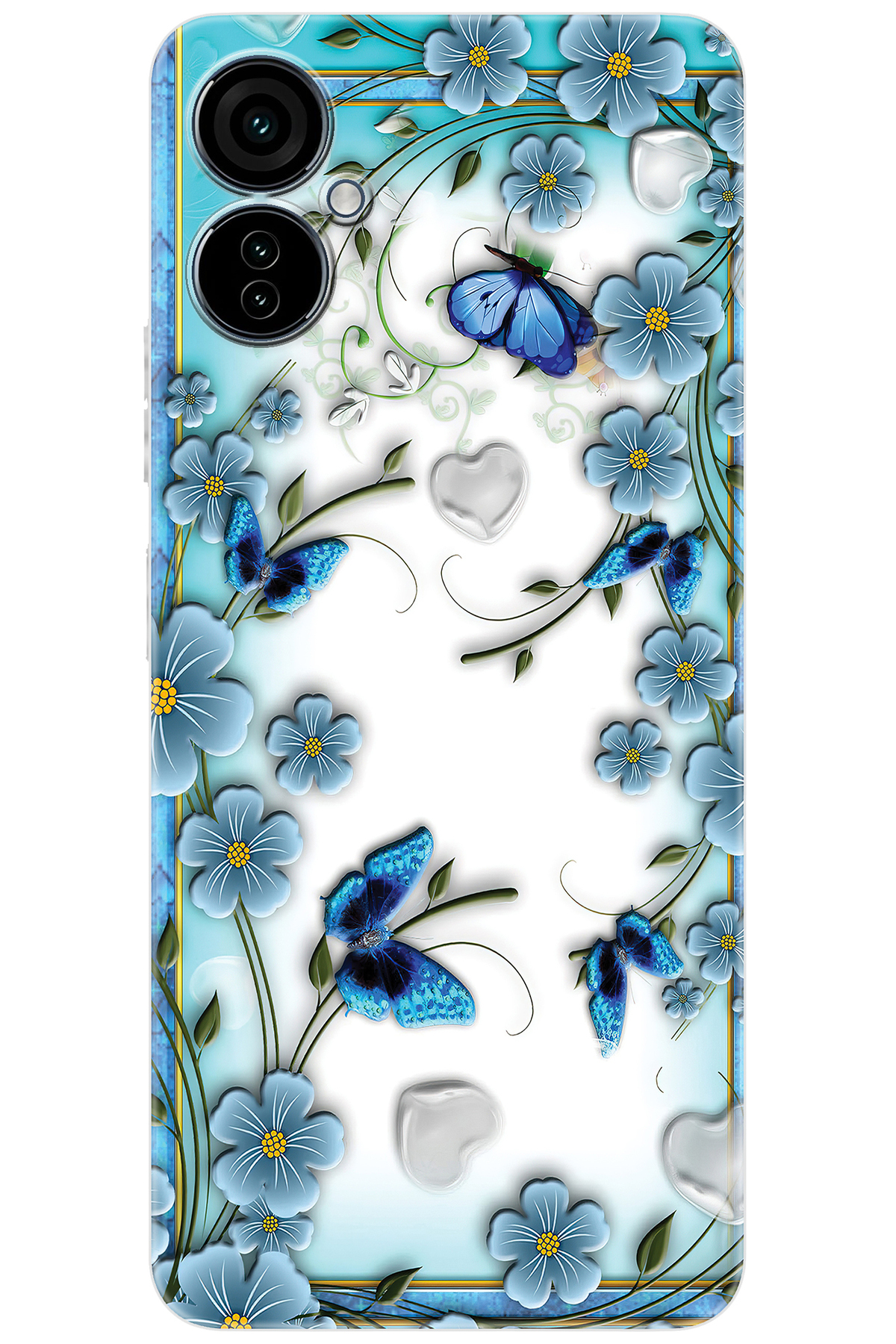 Tecno 19 NEO (CH6i) Compatible Sheath Pattern Printed Silicone Flowers and Butterflies NGO:547 CP-u6GRDH5