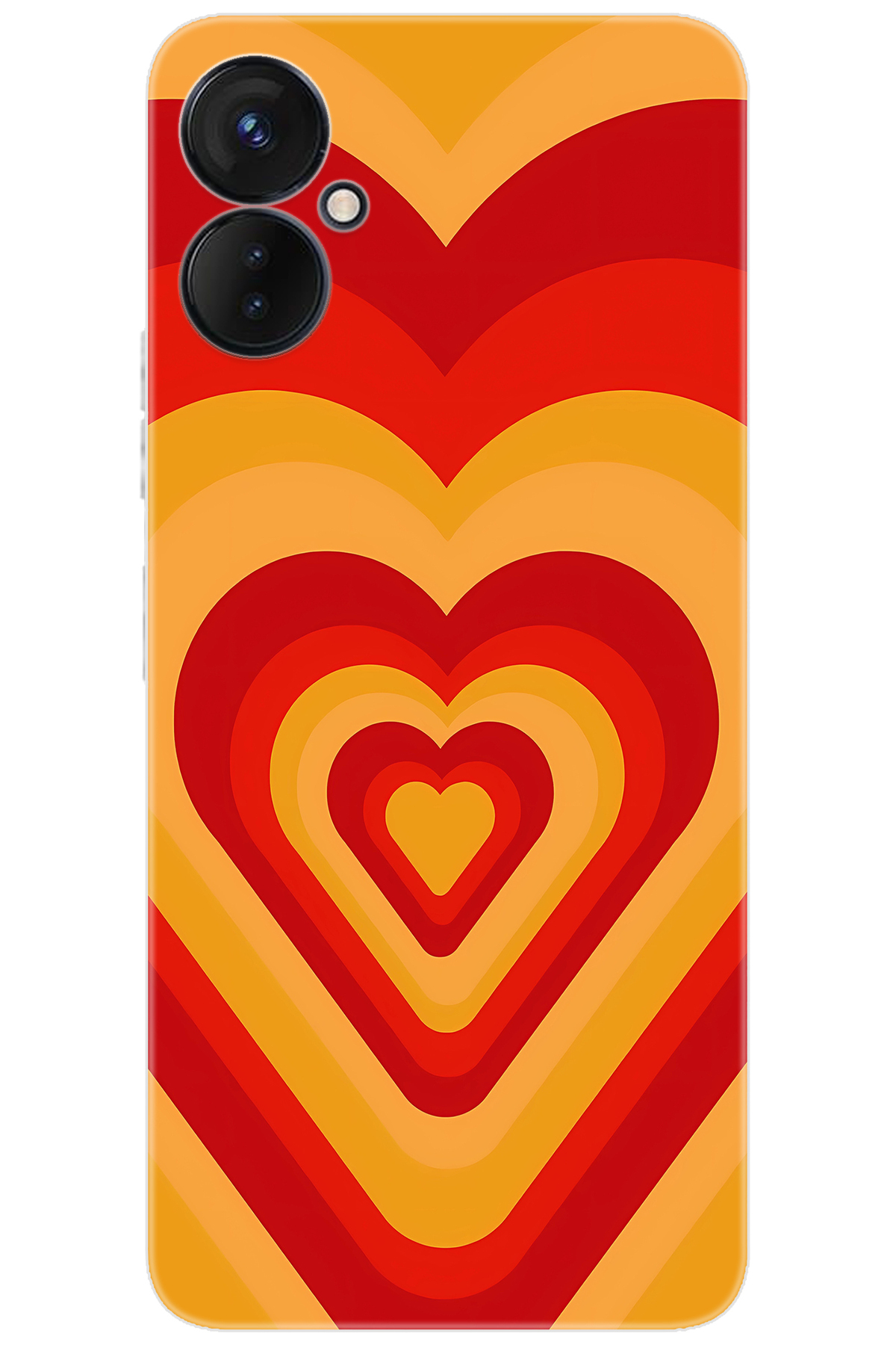 Spark 9 PRO (KH7n) Compatible Sheath Pattern Printed Silicone Yellow Red Hearts NGO:1009 CP-xaaqOUl