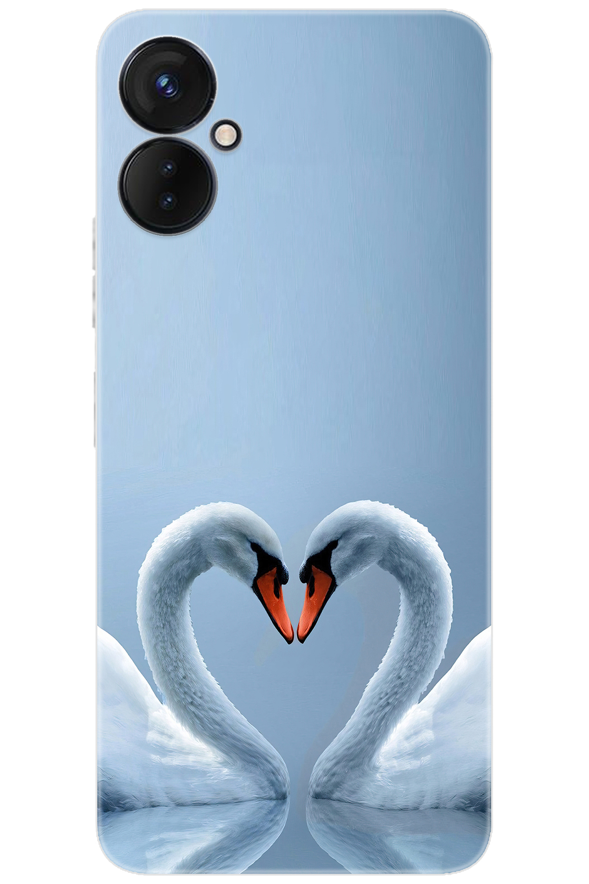 Spark 9 PRO (KH7n) Compatible Sheath Pattern Printed Silicone Swan and Heart NGO:305 CP-O4LqPu4