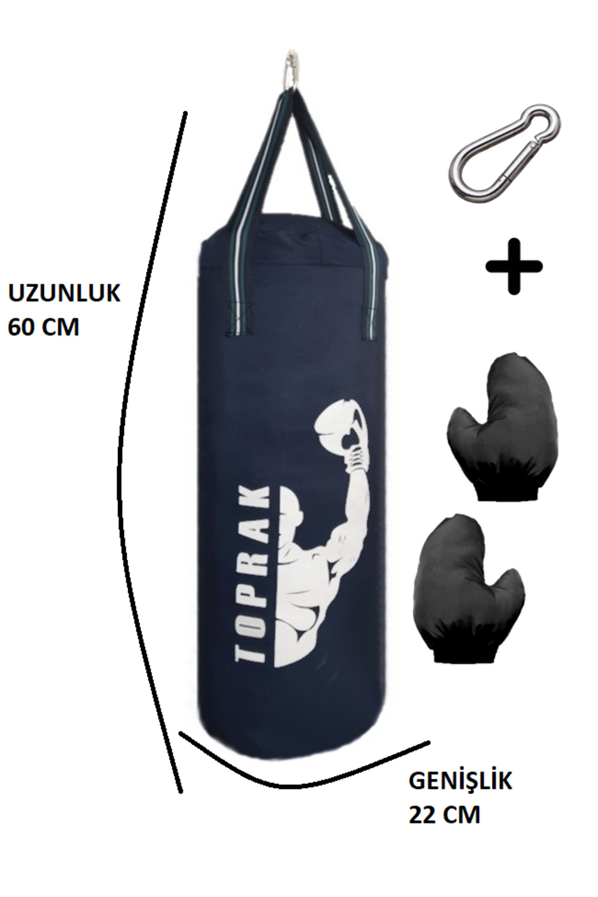 Redro Home 8-13 Yaş Arasına Uygun 60x22 Cm Boks Torbası Eldiven ve Askı Aparatıyla Beraber