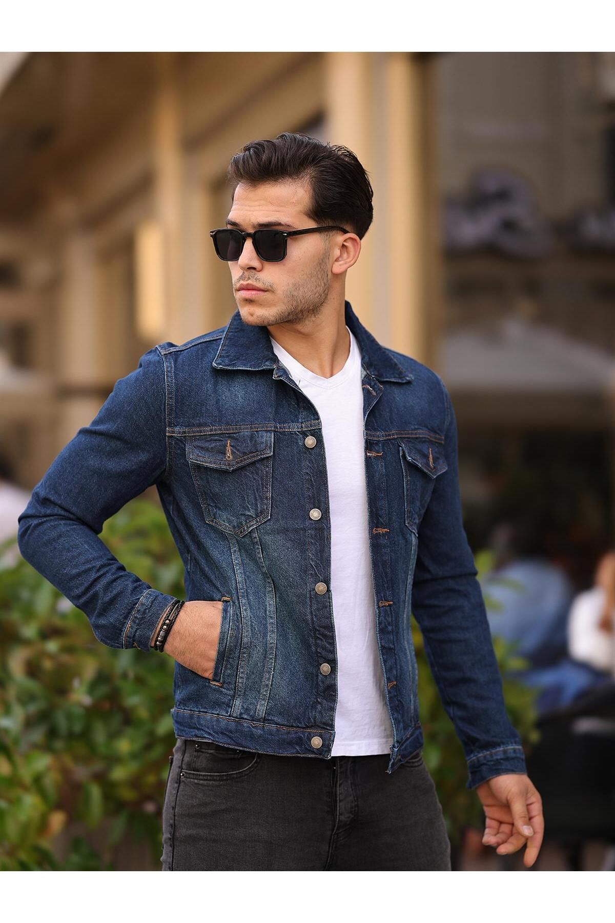 Dark shop jean jacket