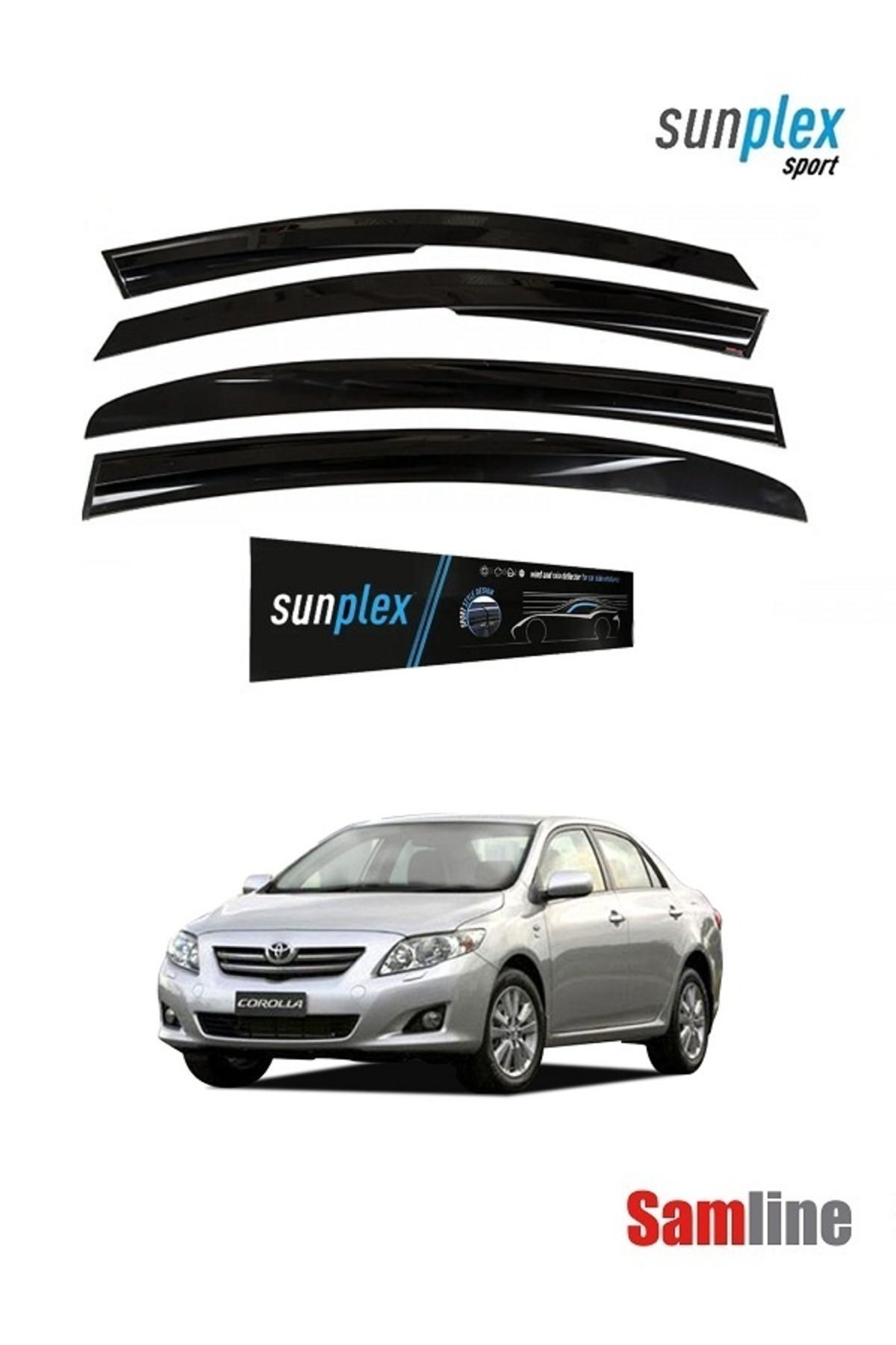 SUNPLEX Toyota Corolla Sedan 2009 Modeller için Cam Rüzgarlığı Takımı 4 ...