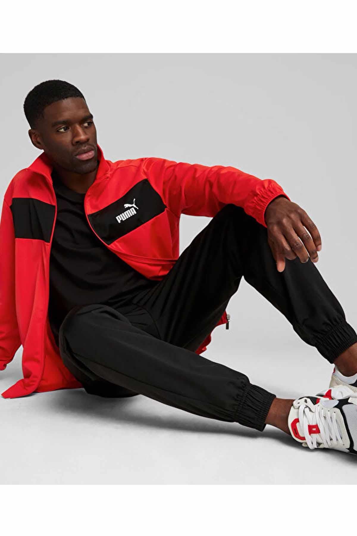 Black and red deals puma tracksuit