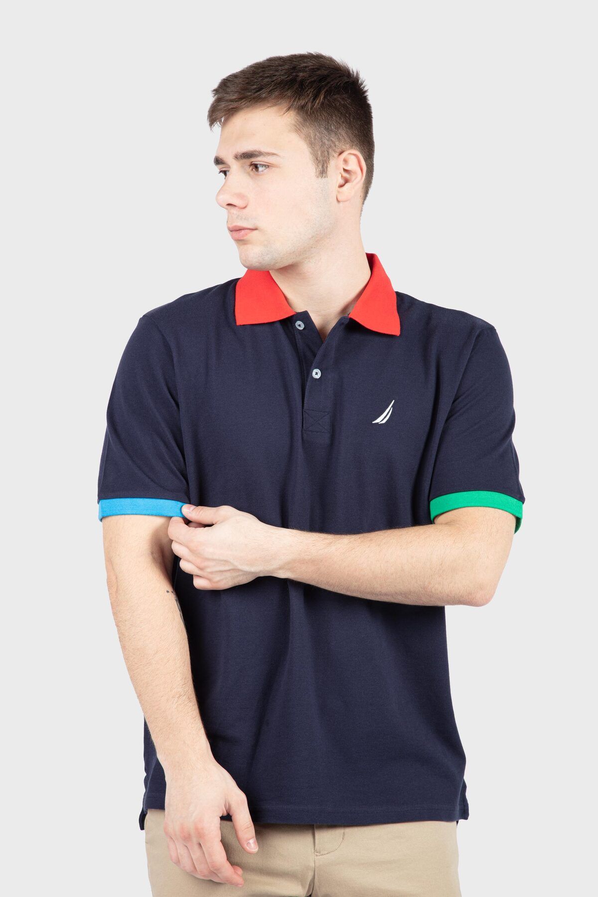 Nautica Navy Blue Men's Polo Collar T-Shirt N1K01286 - Trendyol