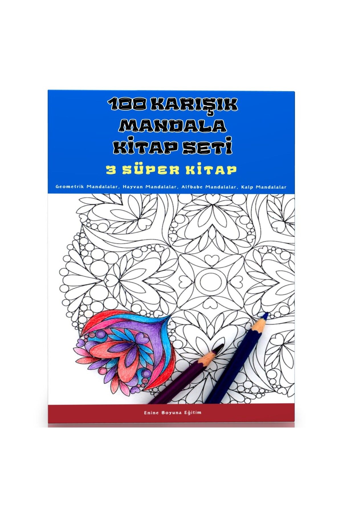 EBE Enine Boyuna Eğitim 100 Karışık Mandala Kitap Seti (3 Kitap)