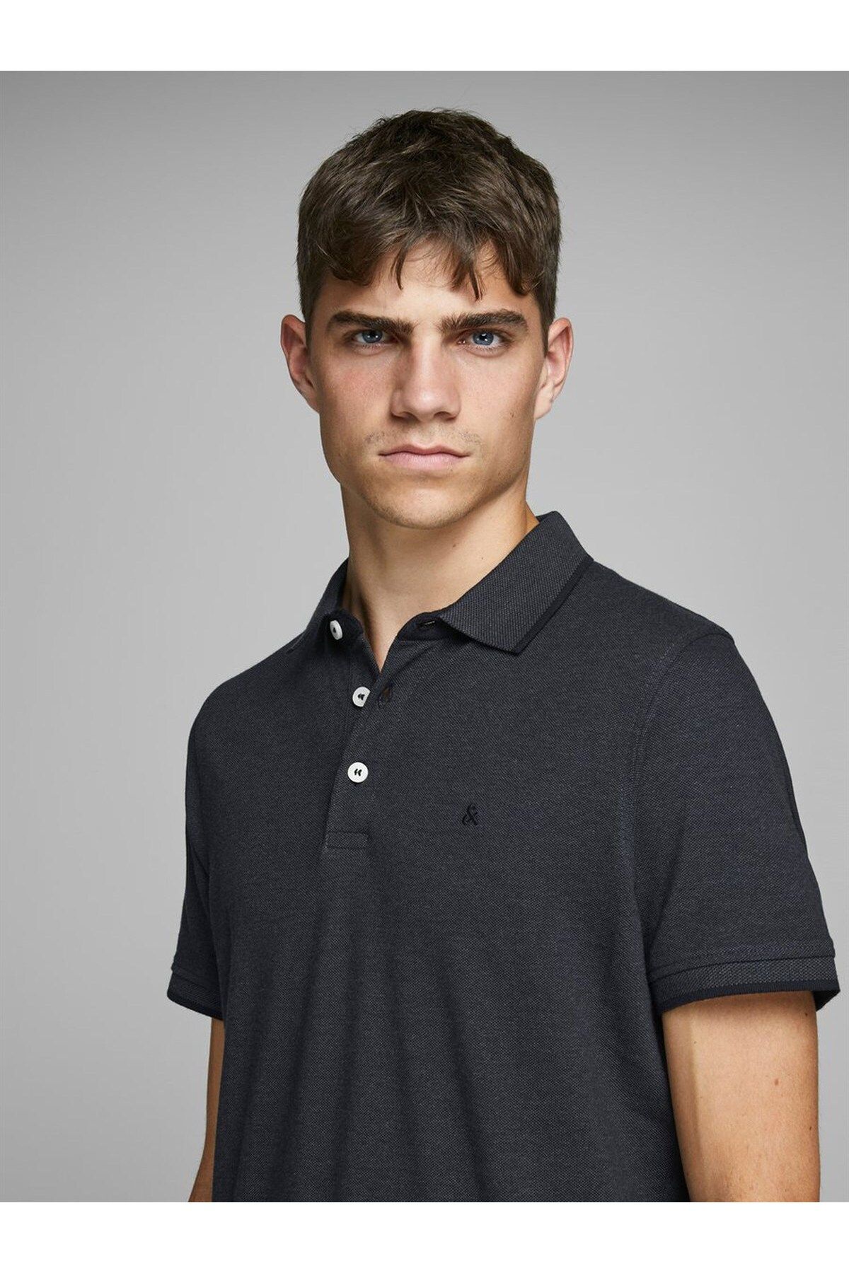 تی شرت یقه پولو مشکی مردانه اورجینال Jack Jones Jack & Jones