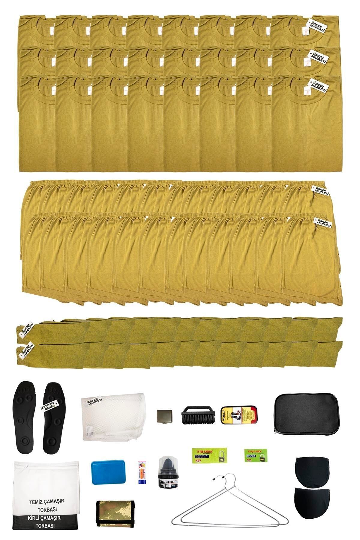 Asker Marketi 24'lü Ekonomik Asker Seti: Temiz Kirli Torbası - Asker Malzemeleri - Asker Paketi
