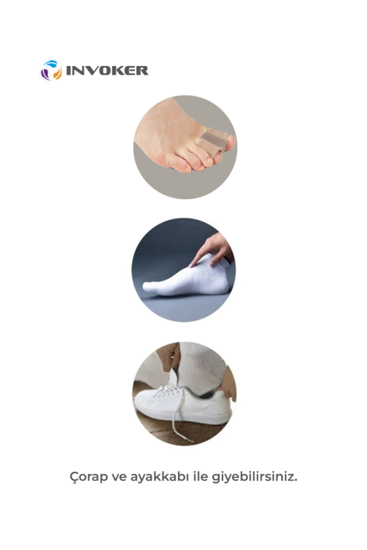 Ayak Baş Parmak Kemik Eğriliği Düzeltici Halluks Valgus Parmak Koruyucu Silikon Gece Gündüz Aparat L 5