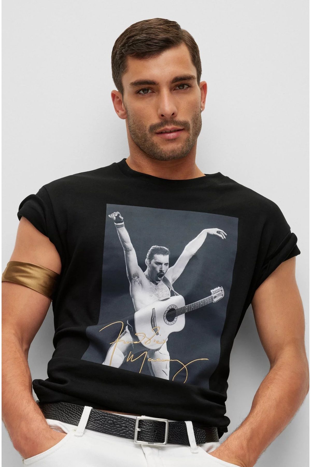 Freddie Mercury Printed Siyah T shirt