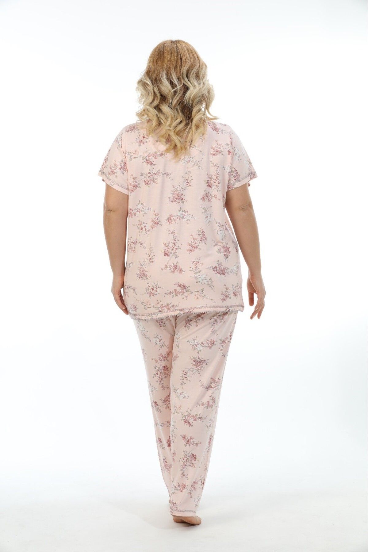 Etoile-MĂRIME MARE 70% BAMBUS 30% BUMBAC TEXTURA MOLE CU NASTONI ÎN FAȚĂ SET DE PIJAMA PENTRU FĂMĂ 73360 2