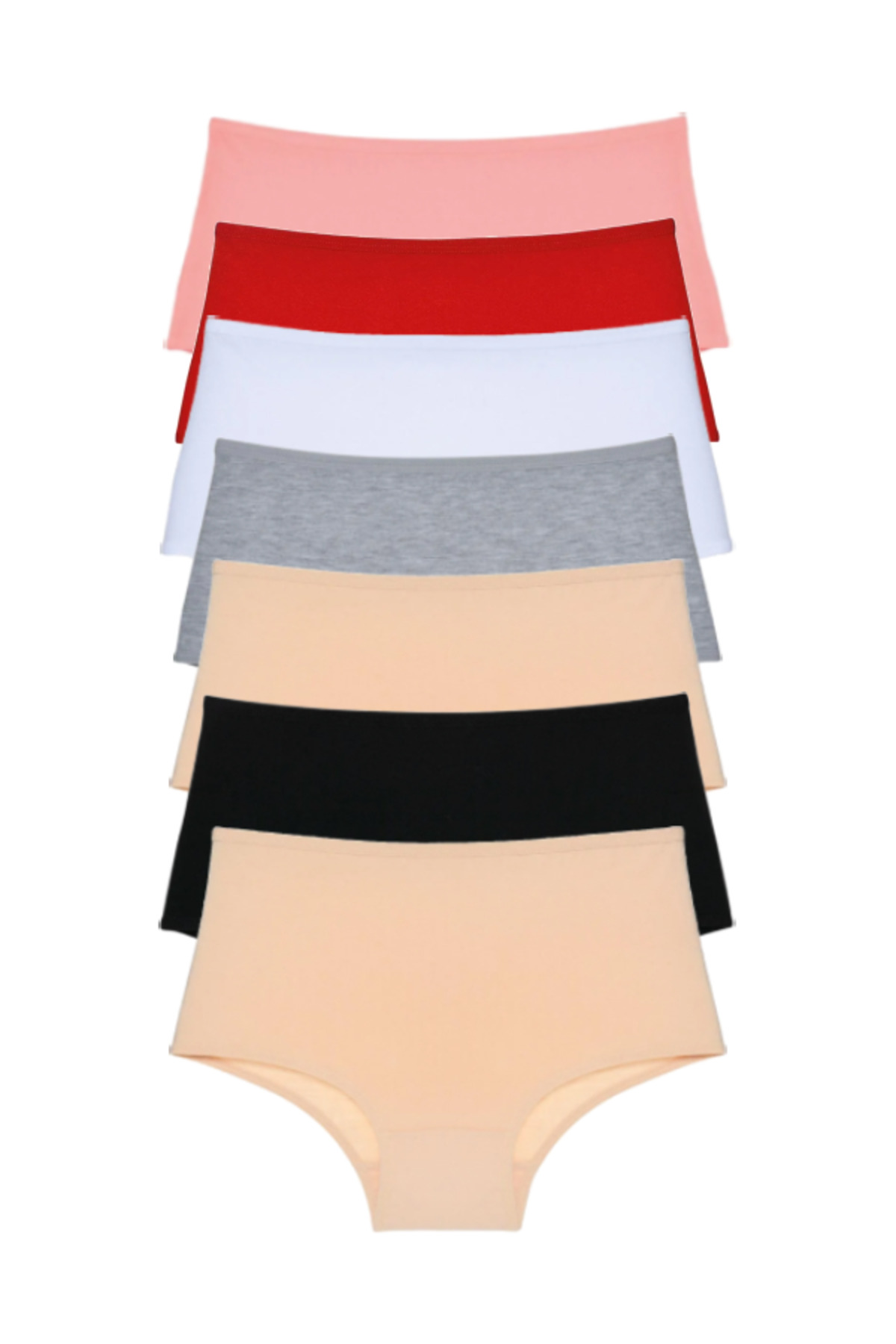 Suvida Kadın Yüksek Bel %100 Pamuk Büyük Beden Günlük Külot 7'li Paket