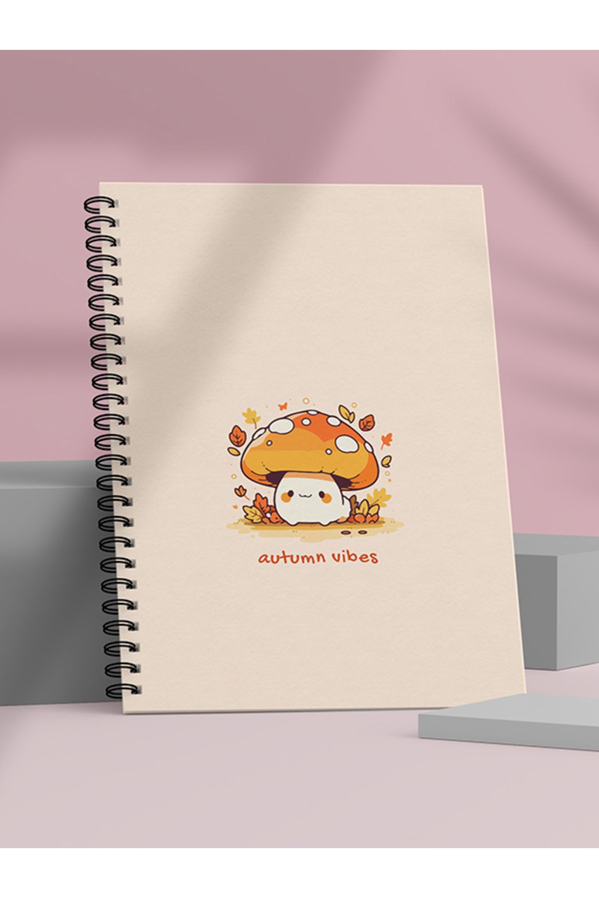 Fobinote-Spiral School Notebook 80 Sheets (1 Piece) - A5 Size Checkered Notebook 1