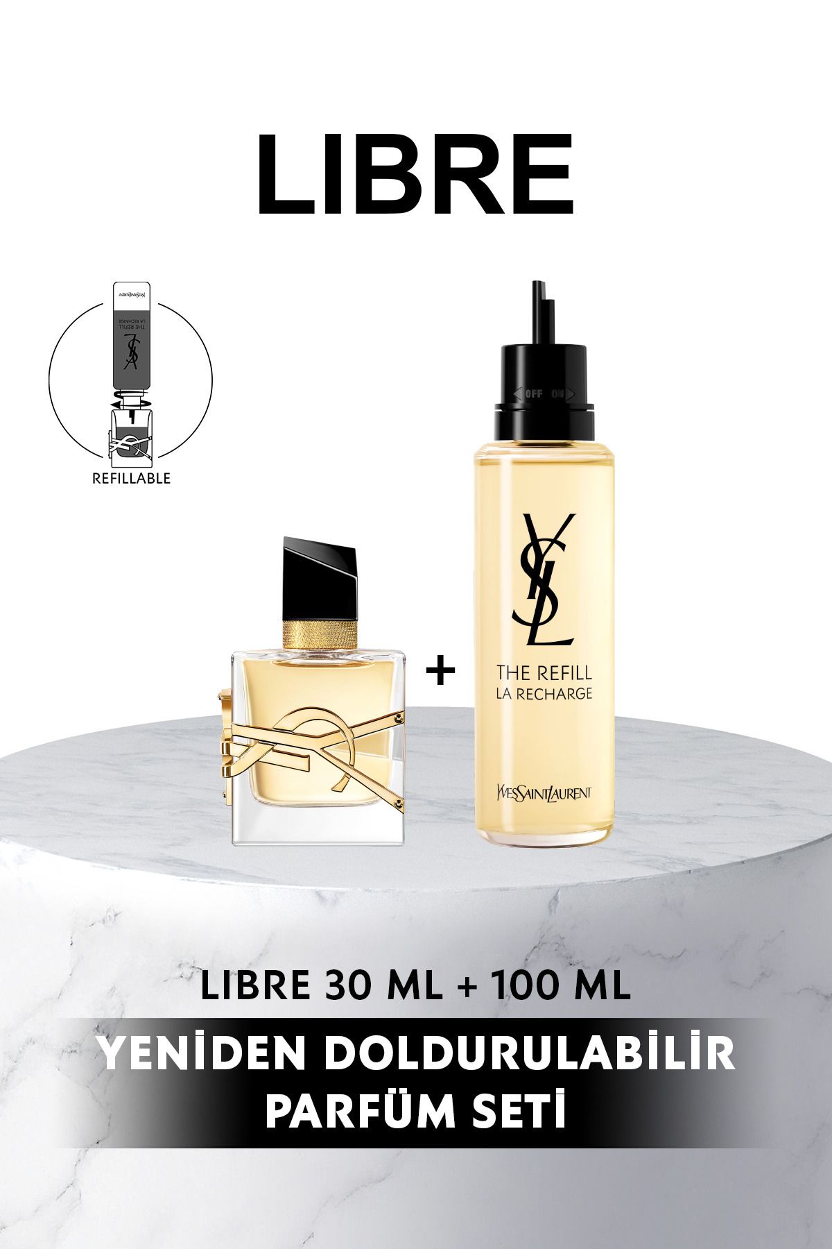 Yves Saint Laurent Libre Edp, многоразовый женский парфюмерный набор 30 мл и 100 мл 7829999999147 VB829147