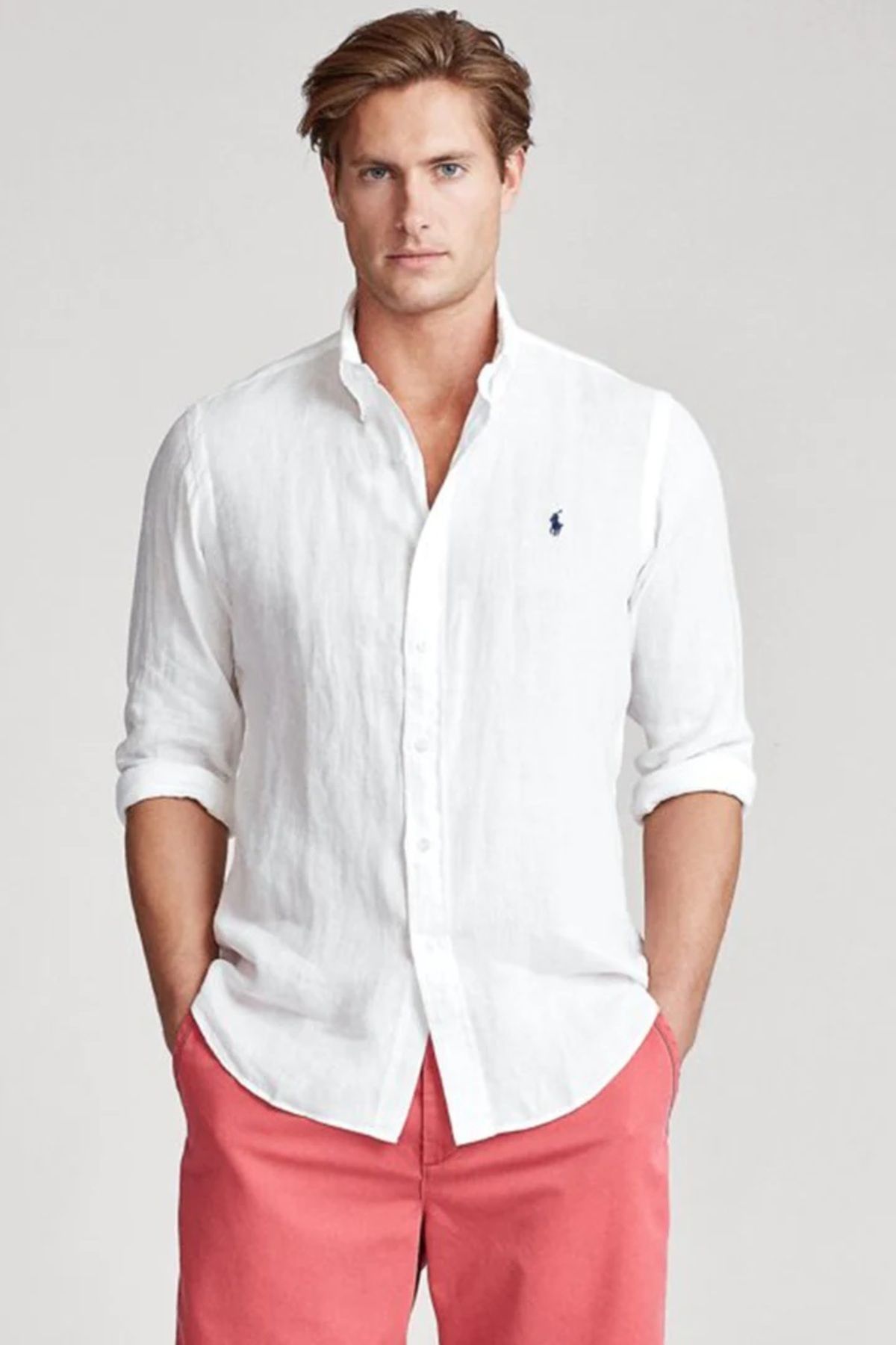 White polo ralph 2025 lauren button up