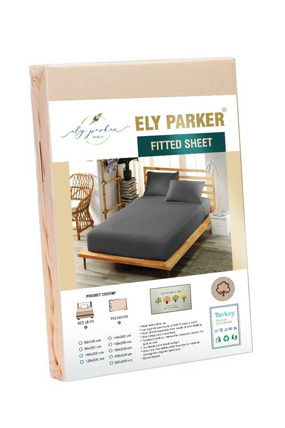 ELY PARKER-4 Colorful Striped Patterned Elastic Sheet Set Single, Double 7
